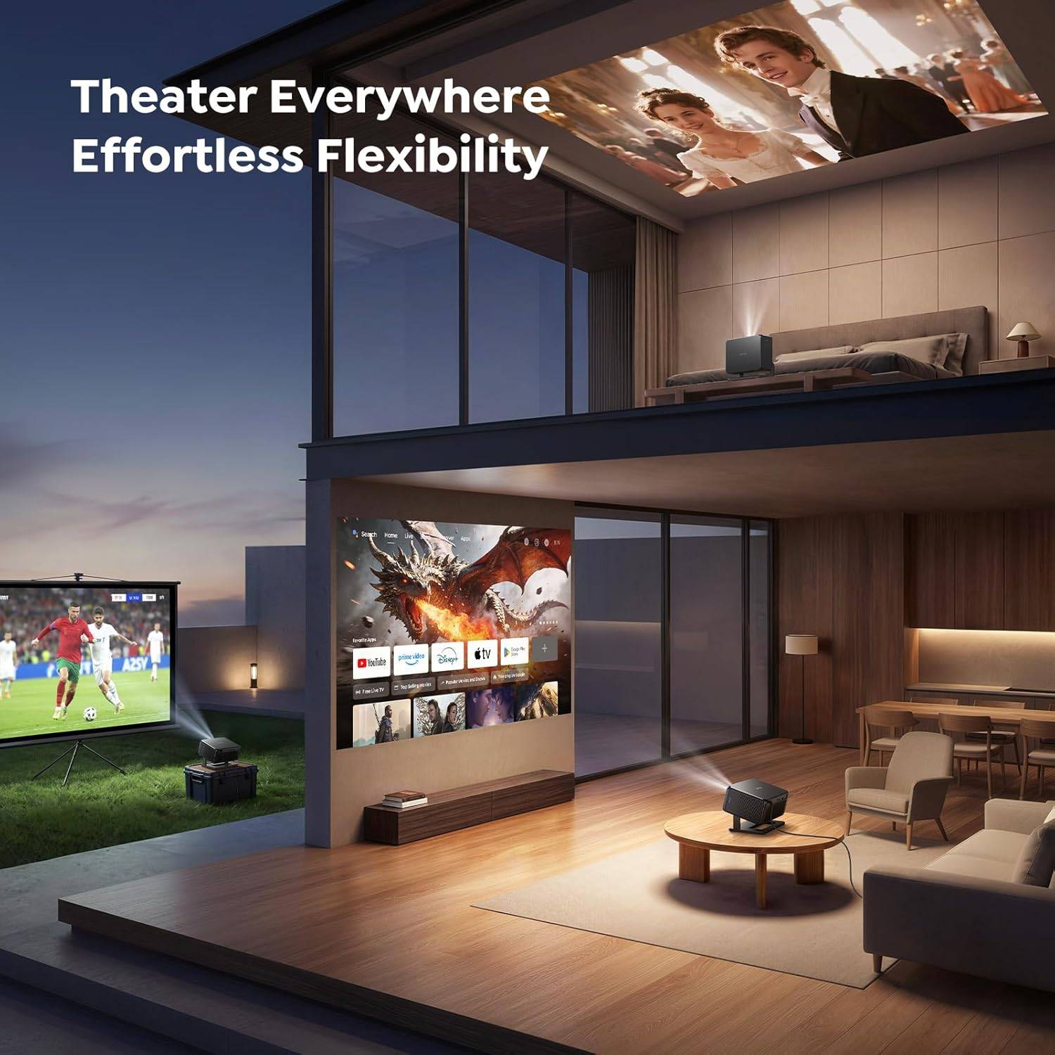 TopTro TP3 Smart 4K Mini Projector with Google TV on Sale - photo 3