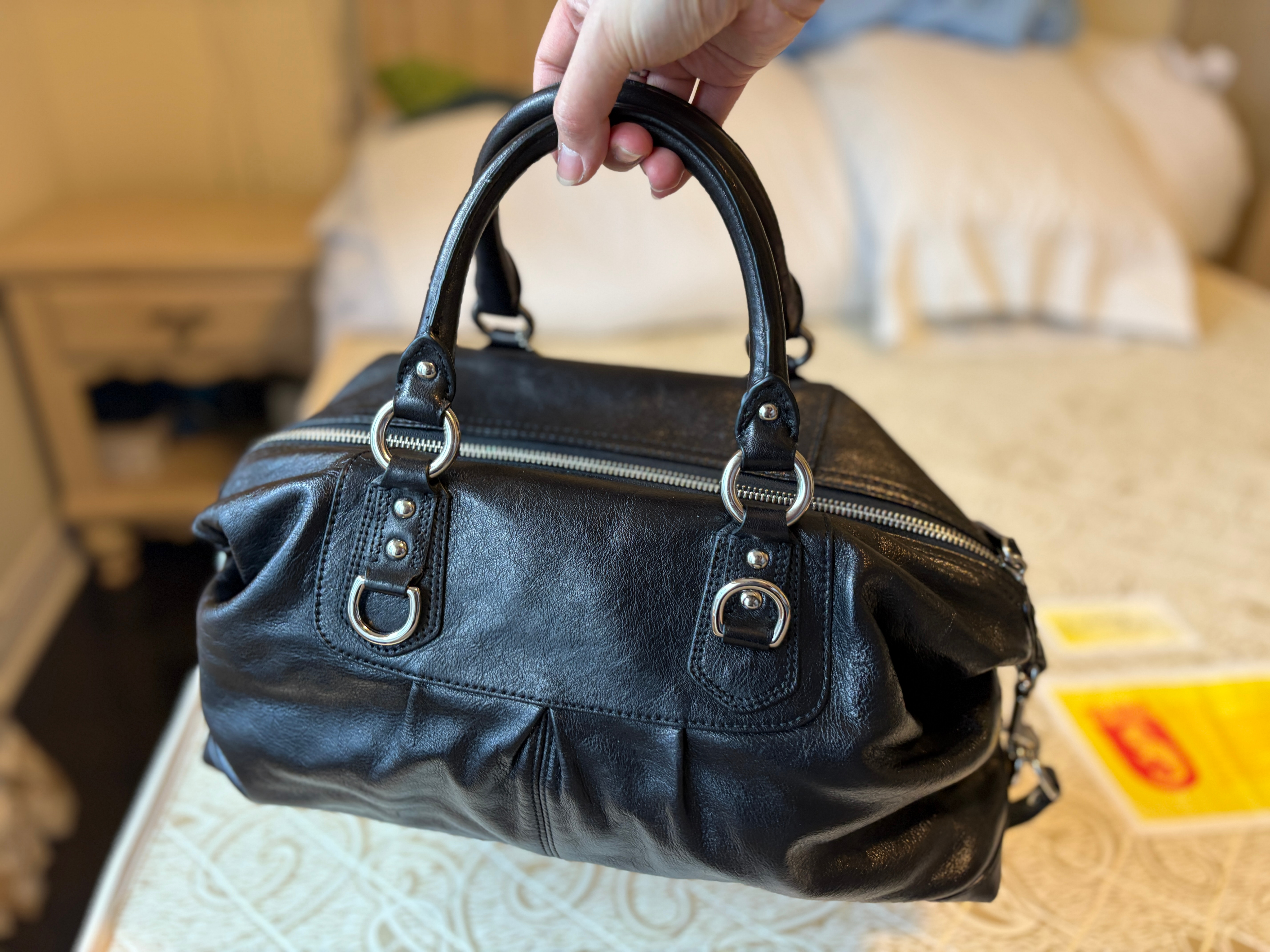 Coach Ashley Black Signature Carryall Handbag - photo 2