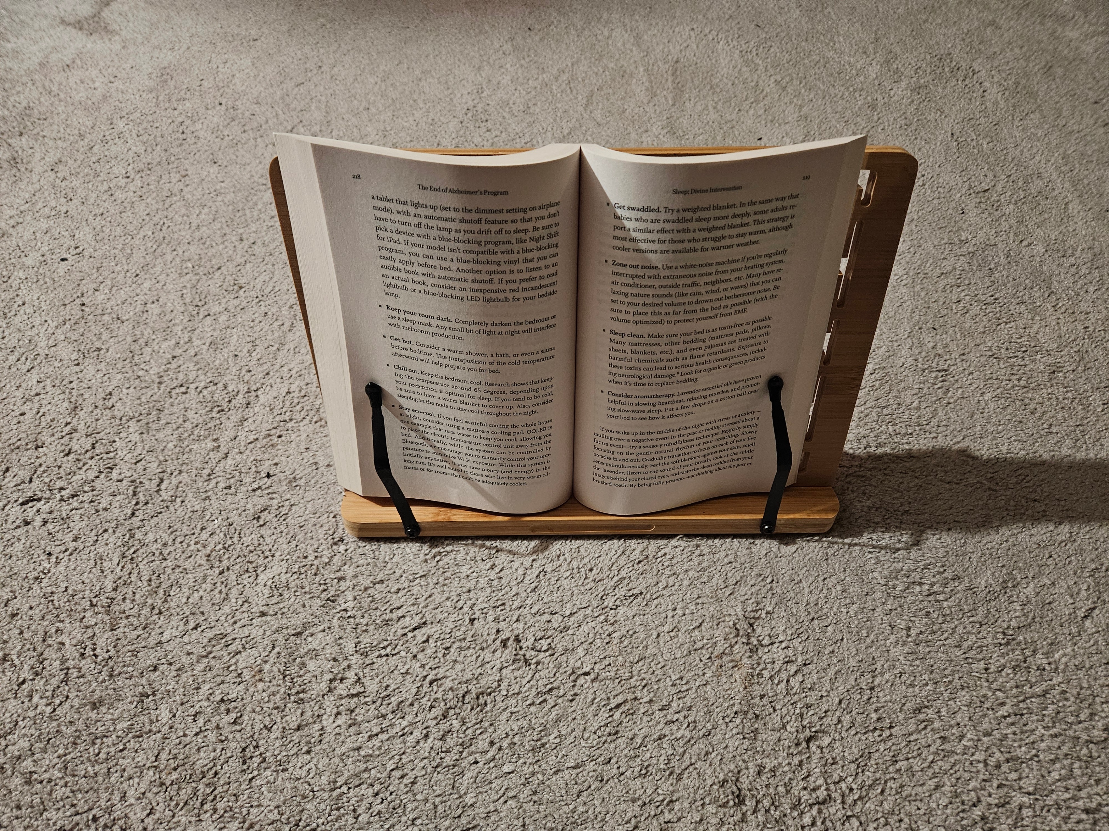 Beautiful Bamboo Book & Laptop Stand/Holder, 6 Adjustable Height - photo 3