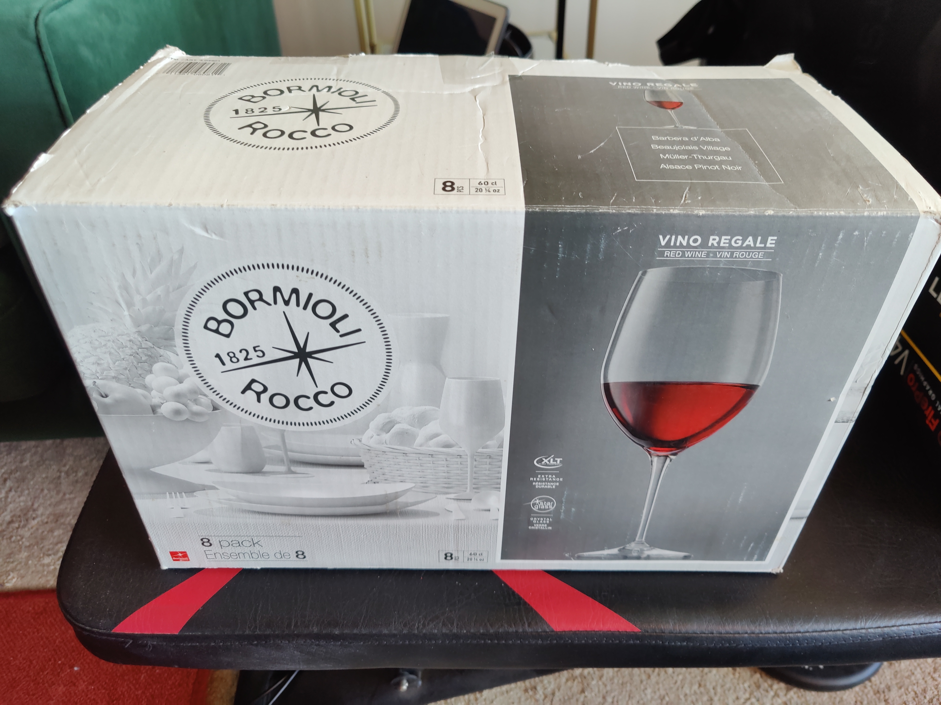 Bormioli Rocco Italian Wine Glasses - Set of 7 (18 oz)