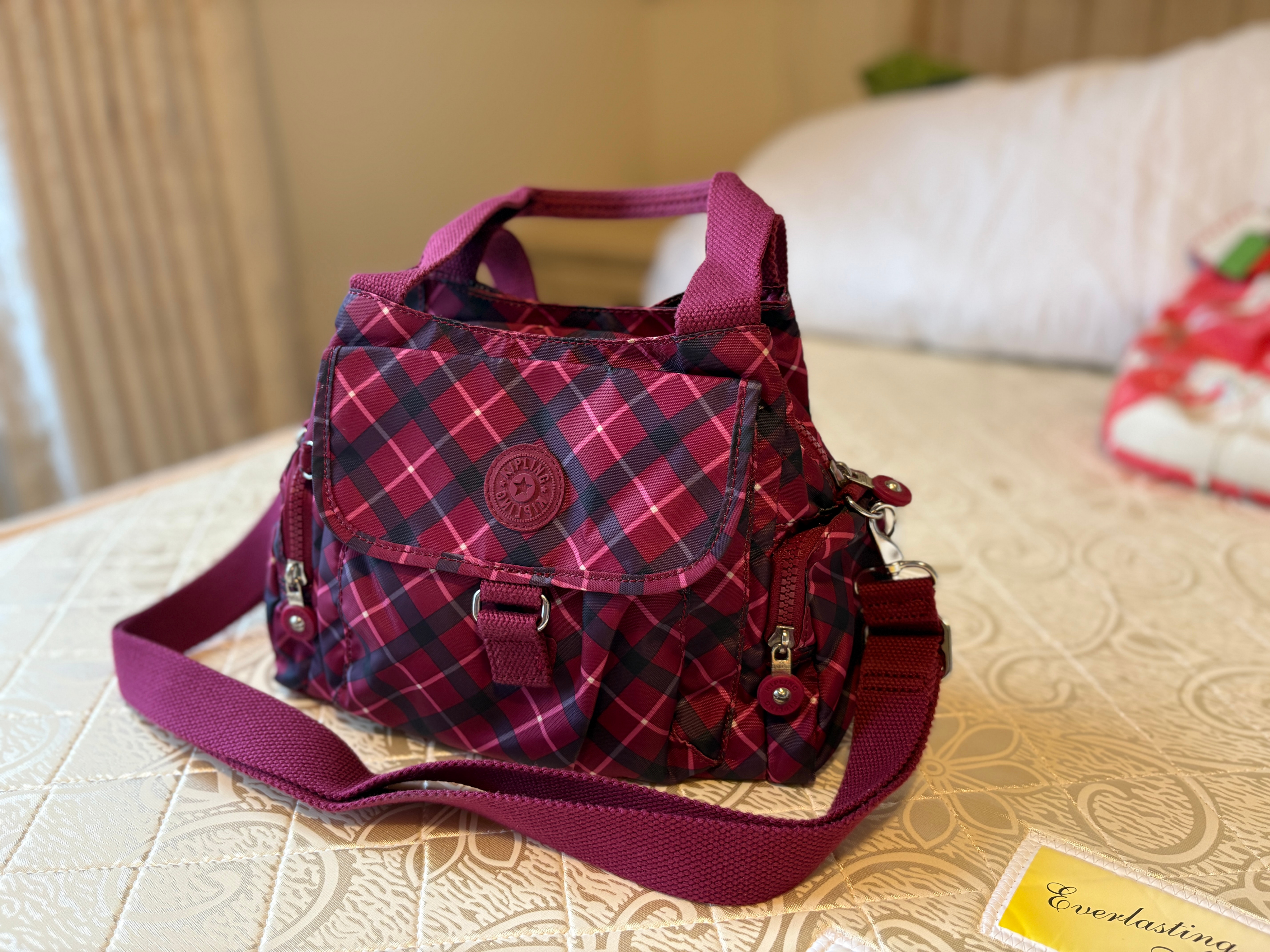Kipling Felix Plaid Crossbody Bag