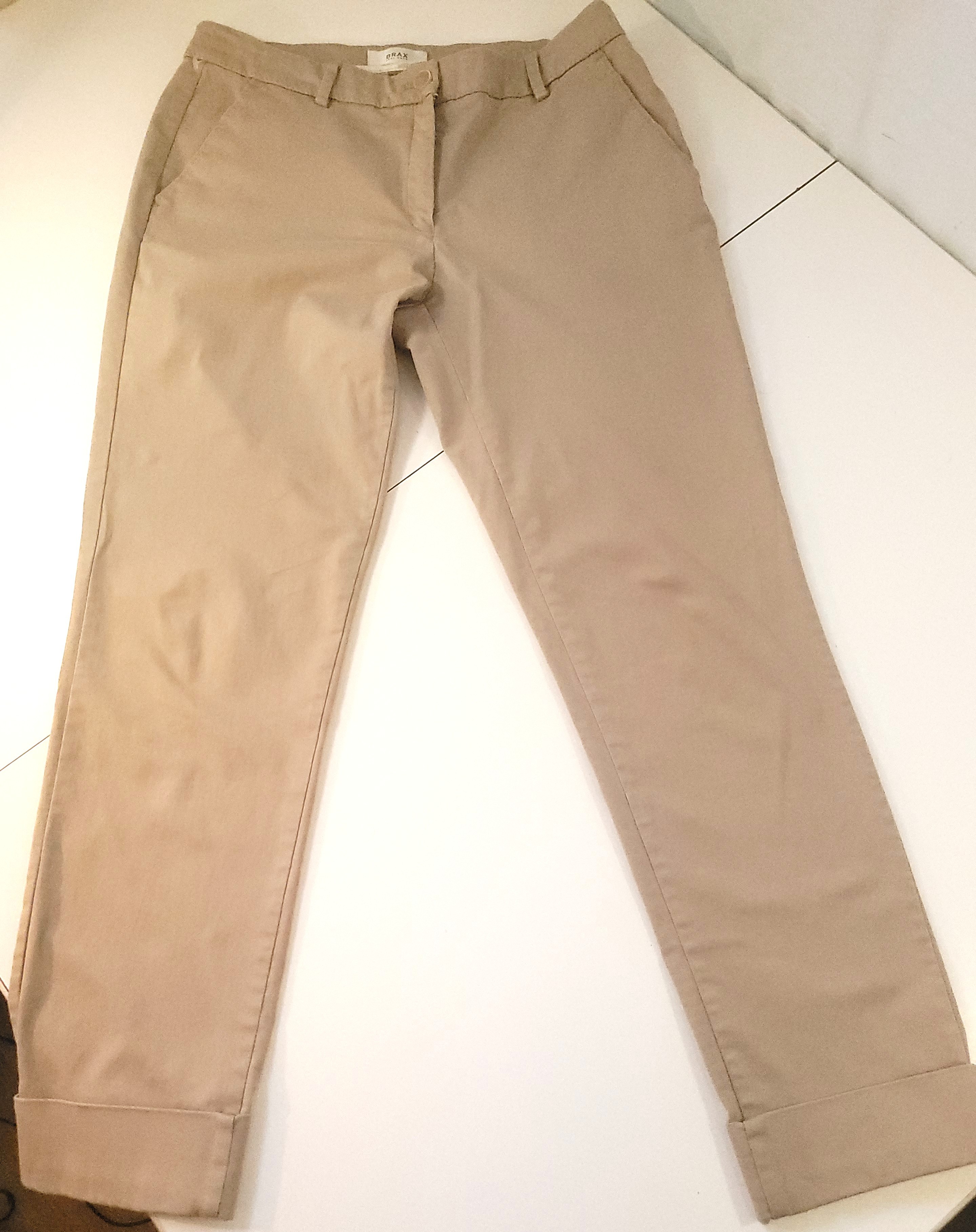 BRAX Feel Good Maron Turn Beige Tapered Chino Pants Women Sz 8