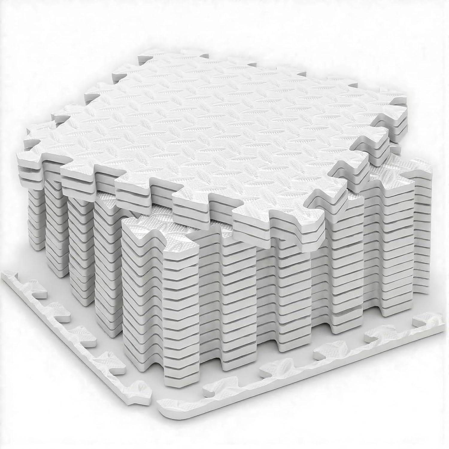 Interlocking Fitness Floor Mats with Enhanced Grip