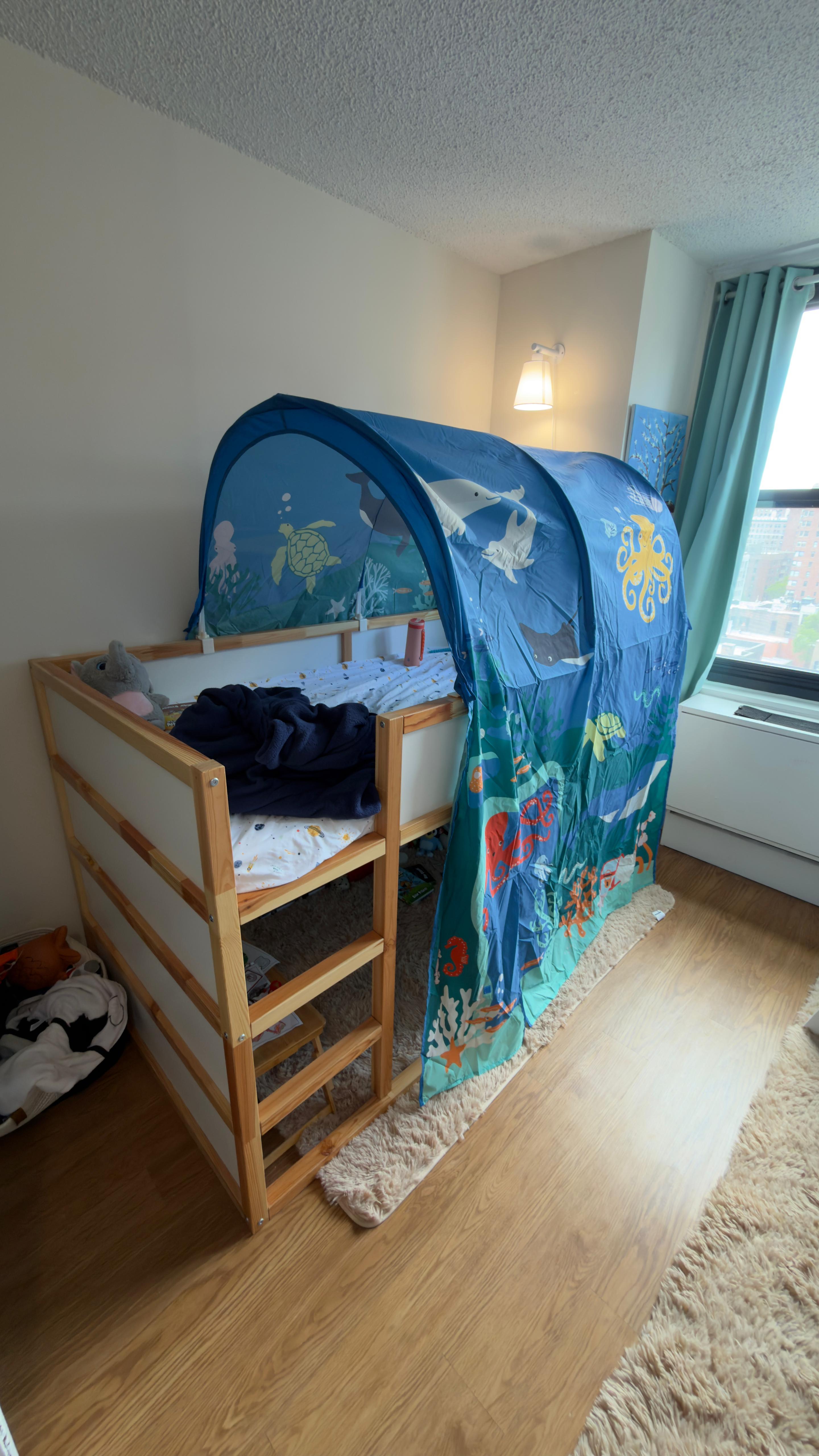 Reversible bed, white/pine, Twin (IKEA - KURA)