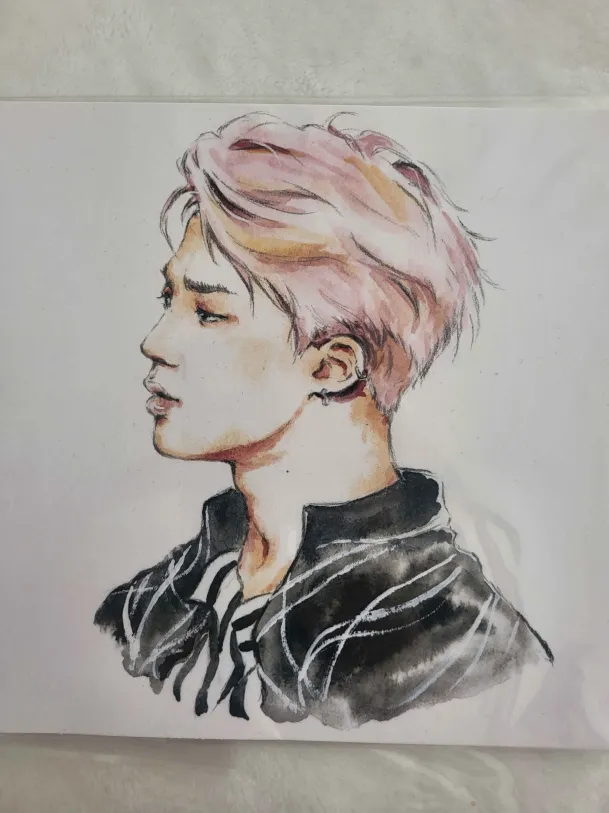 BTS Jimin Watercolour Art Print - photo 2