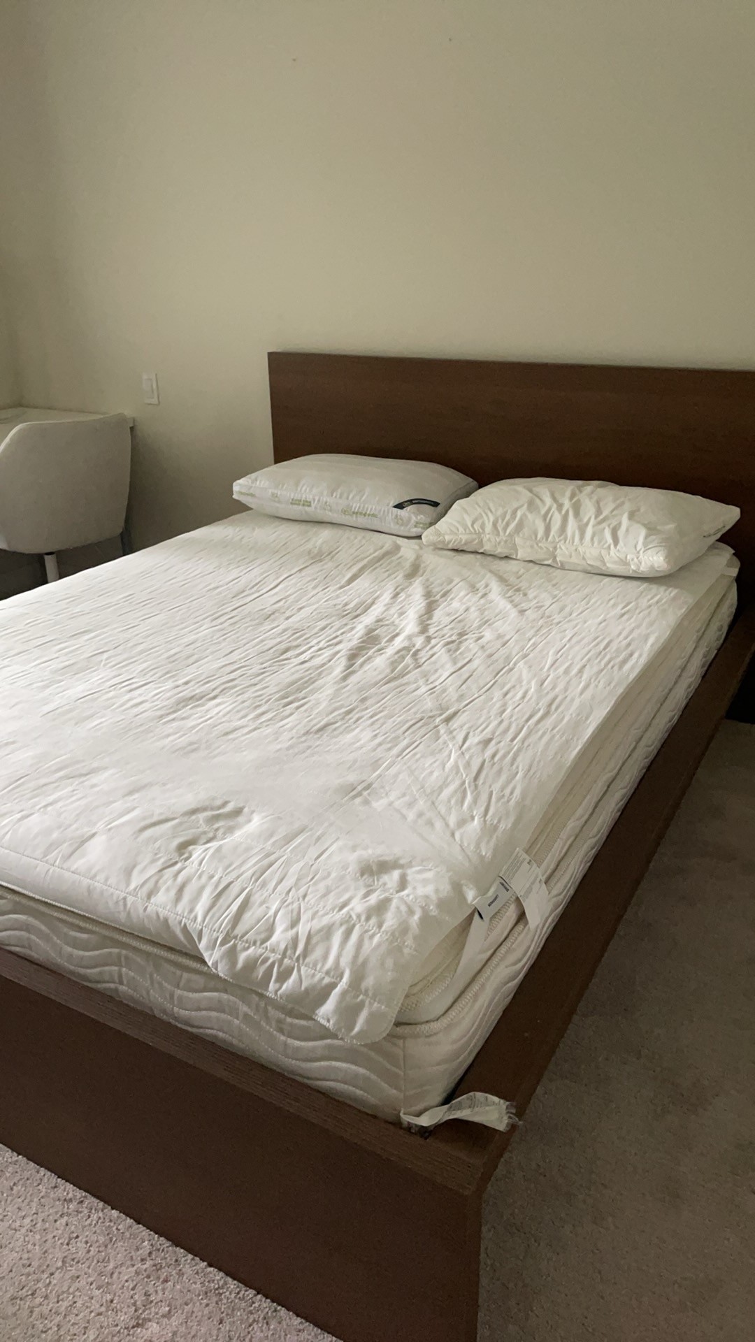 IKEA Wood Finish Bed Frame Queen Size  -Mattress for FREE