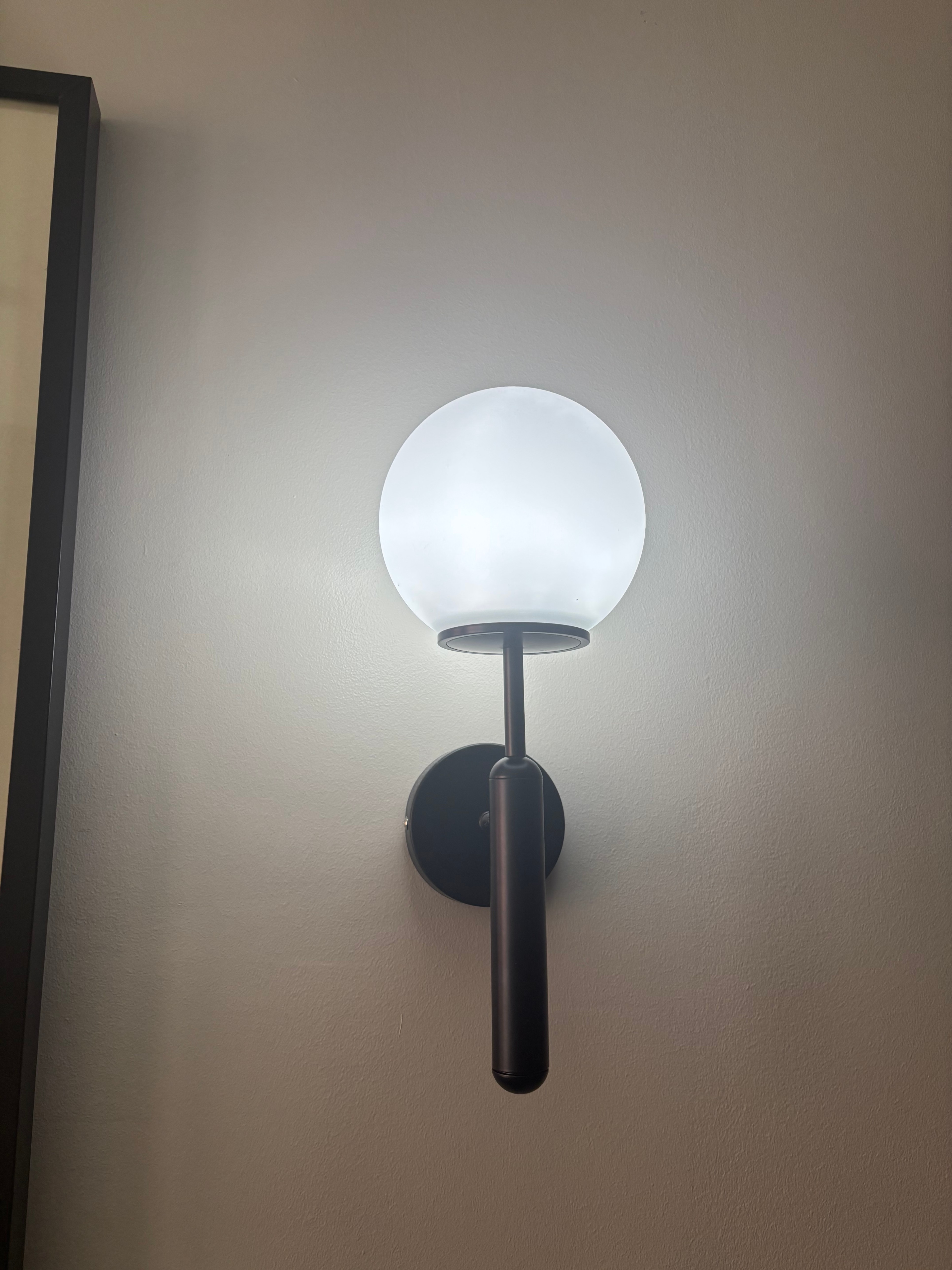 Pair of Rechargeable Frosted Glass Globe Sconces - photo 5