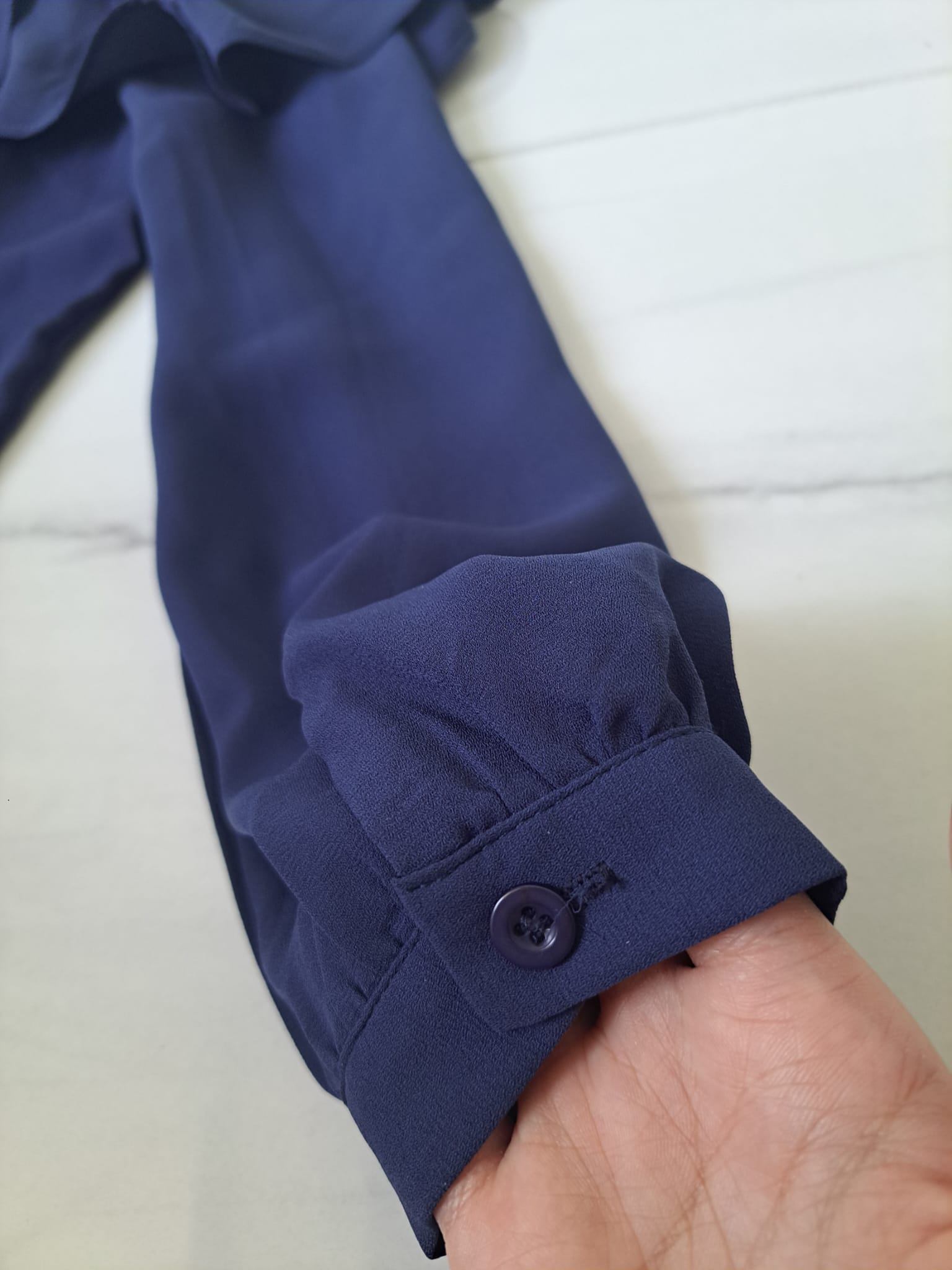 💙 Navy Blue Off Shoulder Ruffle Top - photo 4