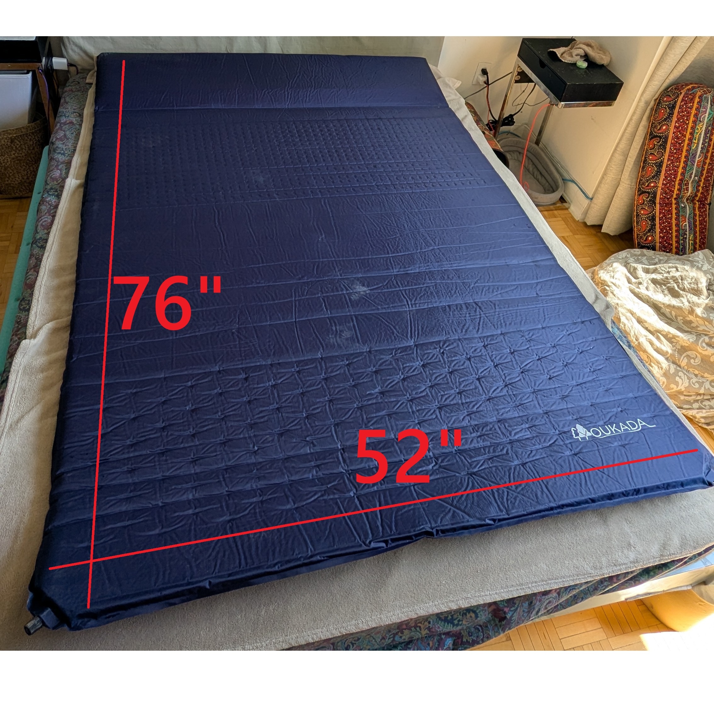 76x52" Portable Folding Sleeping Bed Pad Mat Mattress Camping