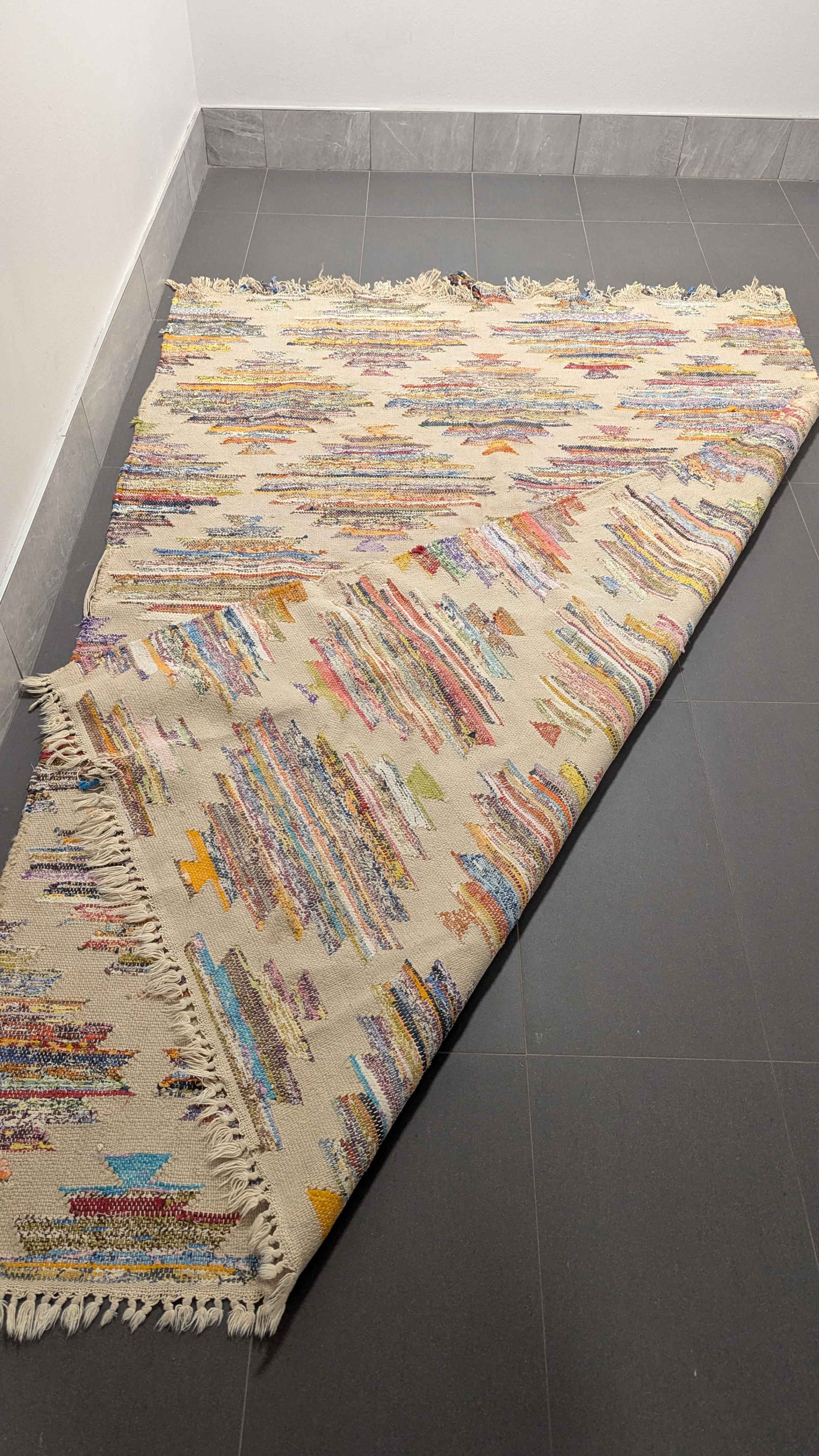 90x58" Handmade Bedroom Balcony Flatweave Area Rug Carpet Modern - photo 3