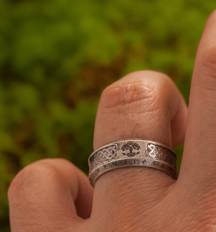 Viking Tree of Life and Runes Ring - photo 2