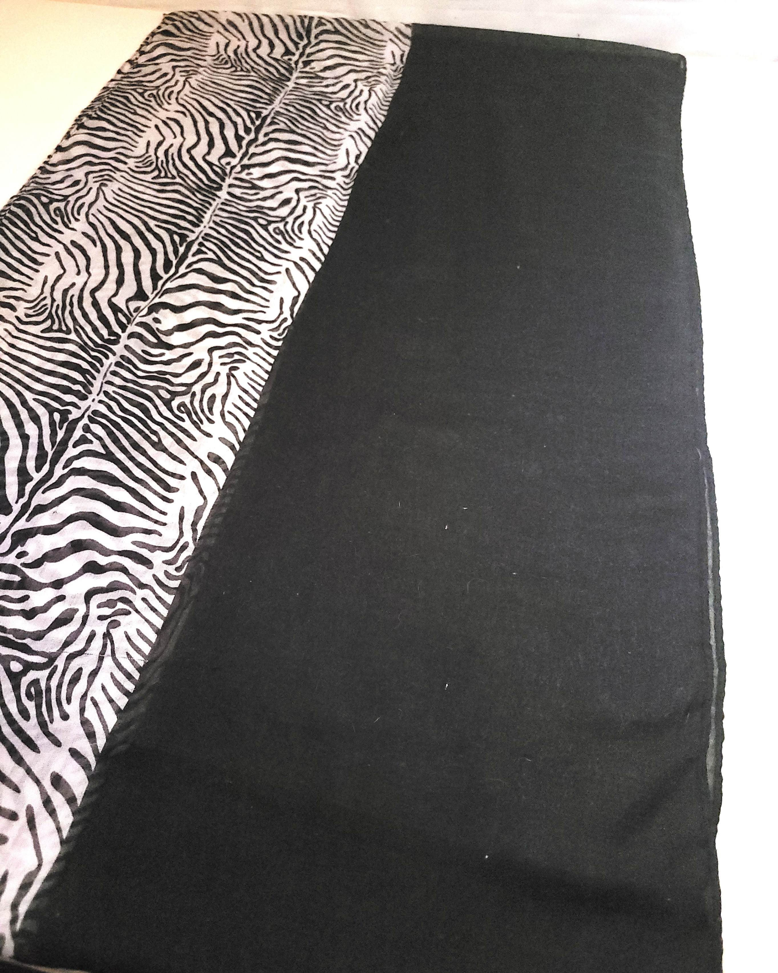 Black Zebra Print Mesh Hair Snood Head Wrap Cover