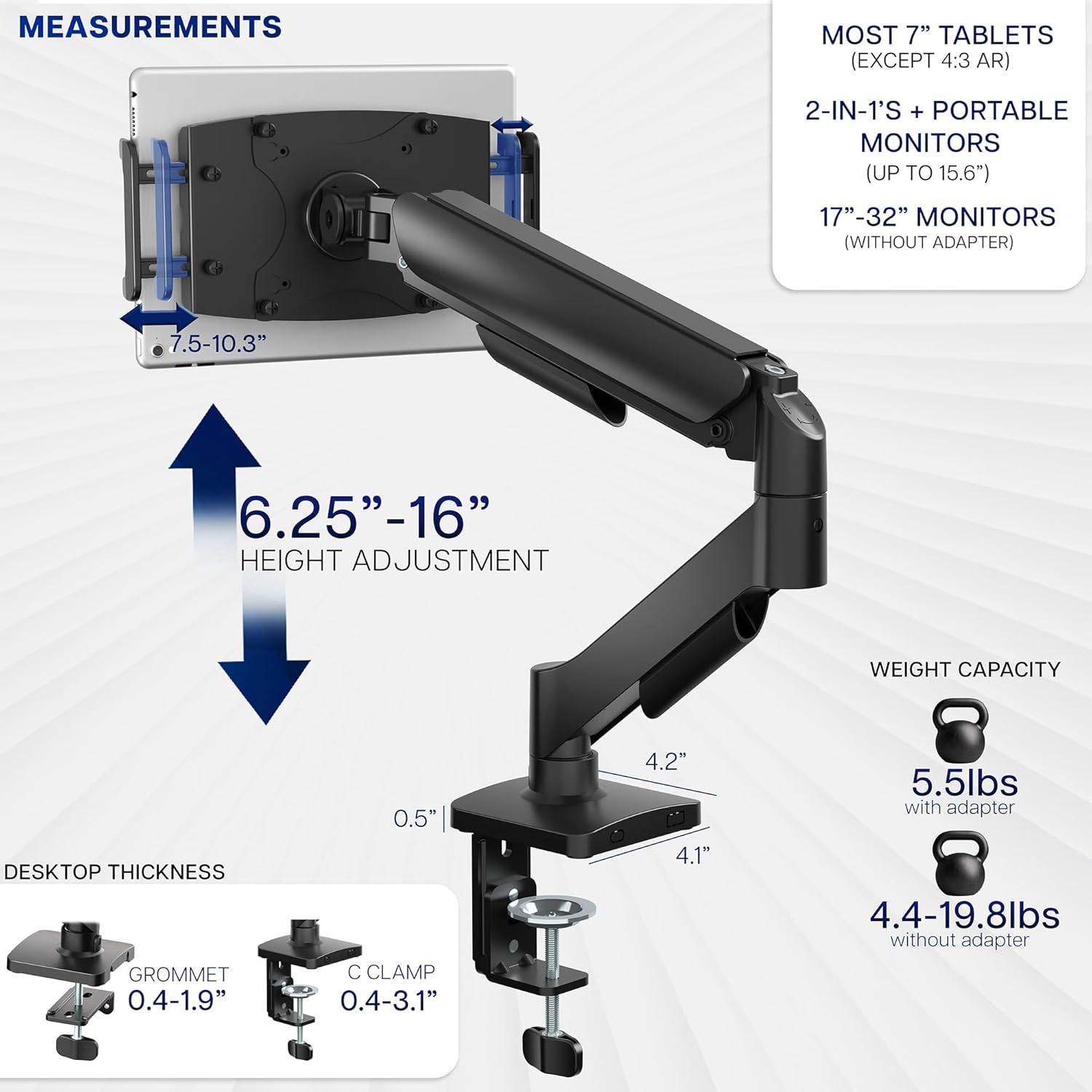 New  VIVO  Mechanical Arm Tablet Desk Mount - photo 5