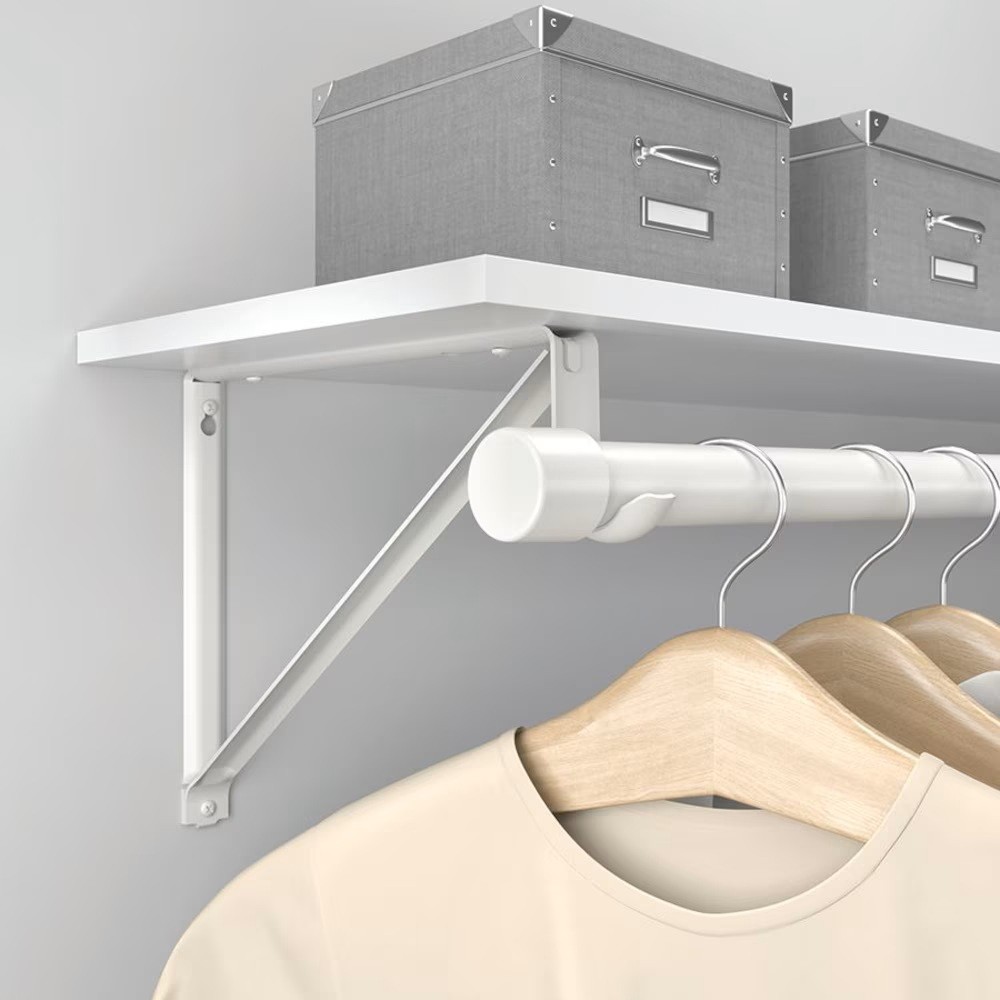 Everbilt White Metal Closet Shelf Brackets & Rods