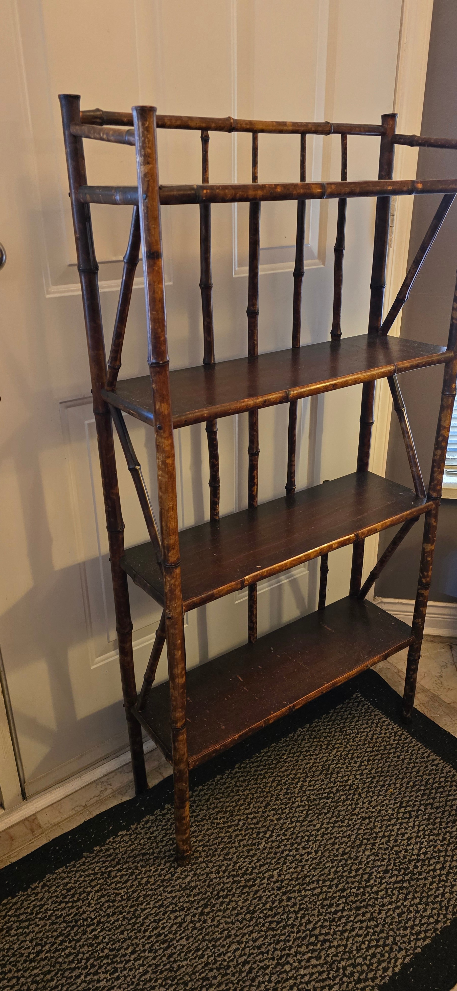 VICTORIAN BAMBOO / RATTAN BOOKCASE SHELF - photo 3