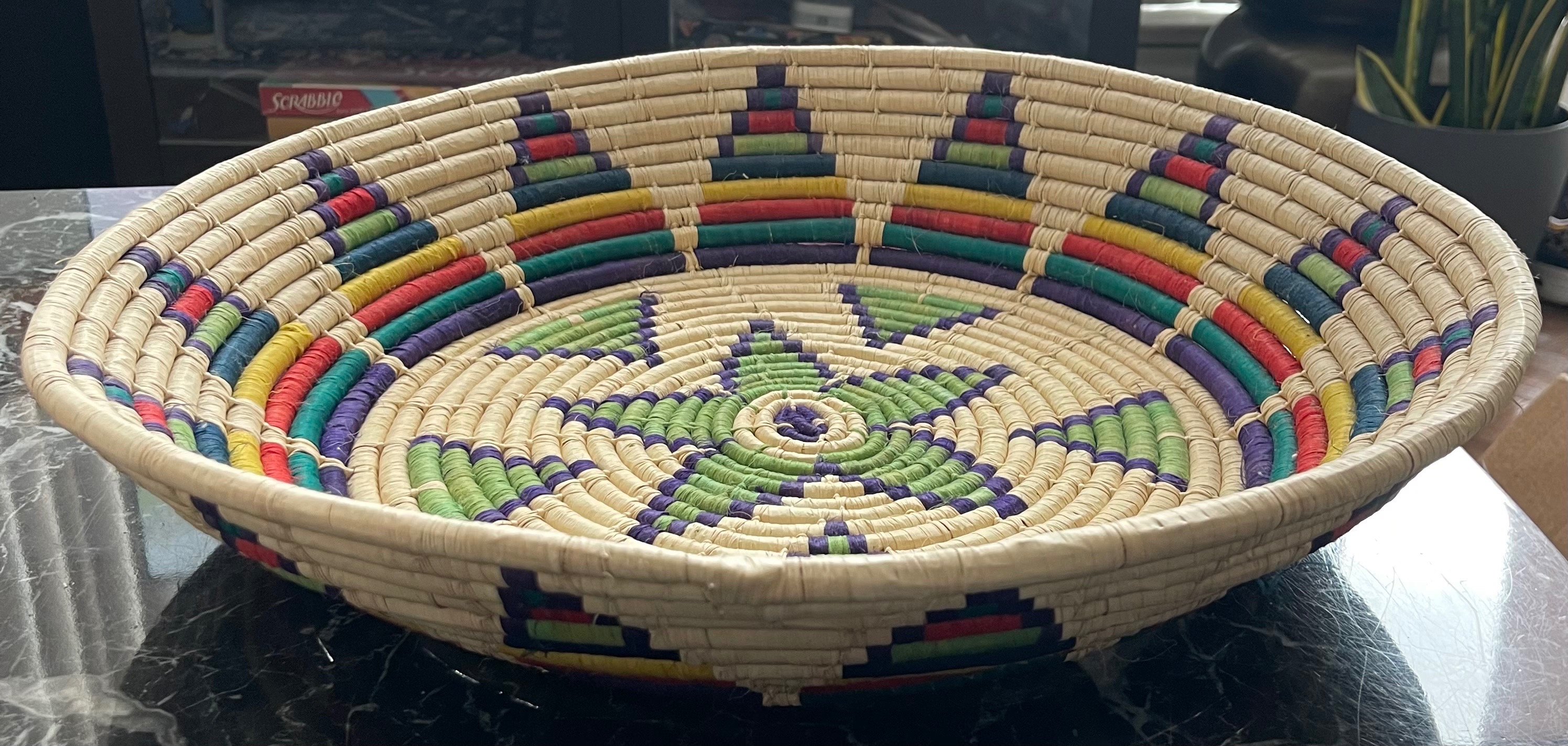 Huge 19" Hand-Woven Decorative Basket (African Style)