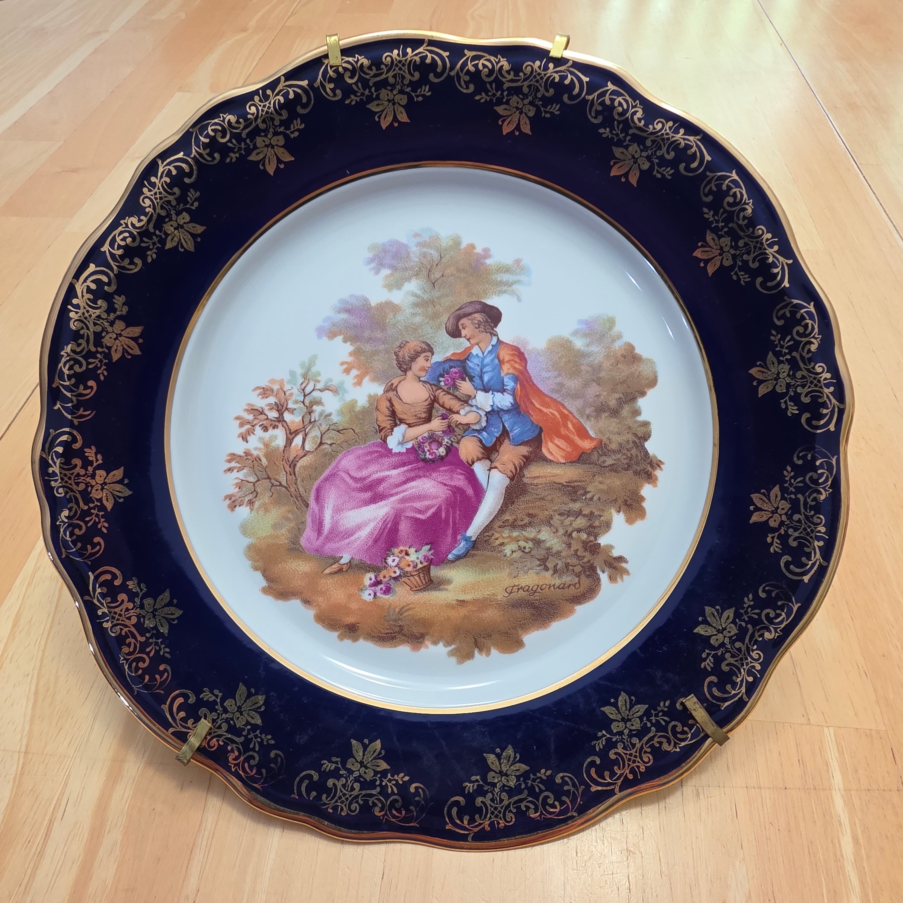 Limoges France Courting Couple by Fragonard Porcelain Plate–