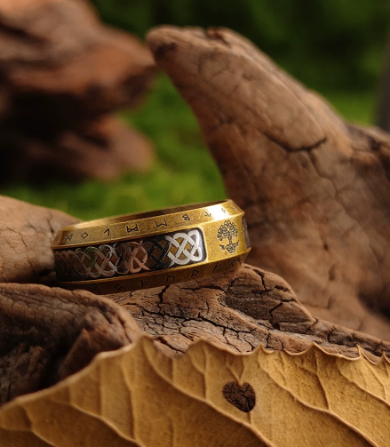 Viking Tree of Life and Runes Ring - photo 3