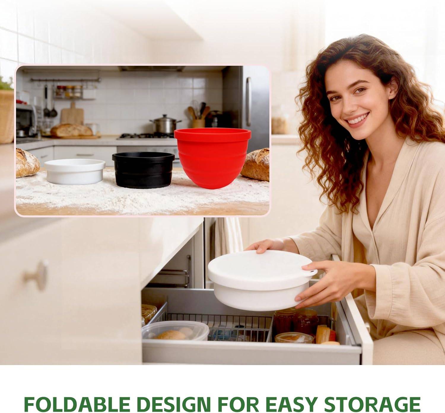 Foldable & Thickened Silicone Bowl Liners for KitchenAid Mixer, - photo 4