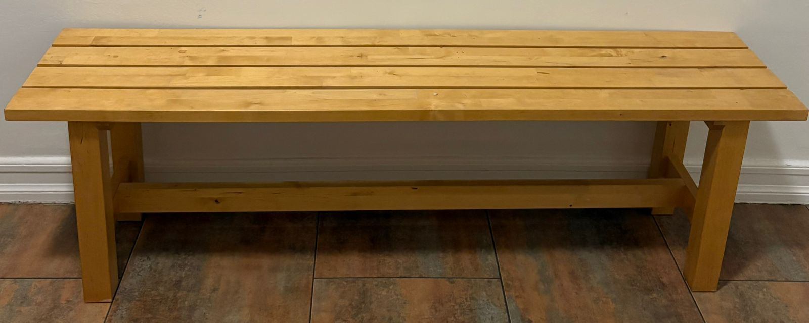 Wooden Slat Bench
