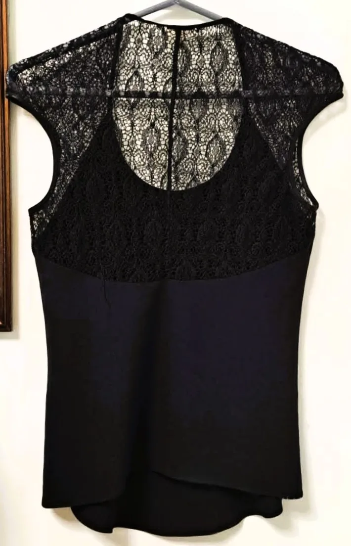 Helmut Lang Puckered Lace Back Blouse A01HW504 Like New - photo 2