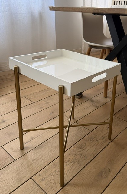 West Elm Lacquer Tray and Stand Brass - photo 4