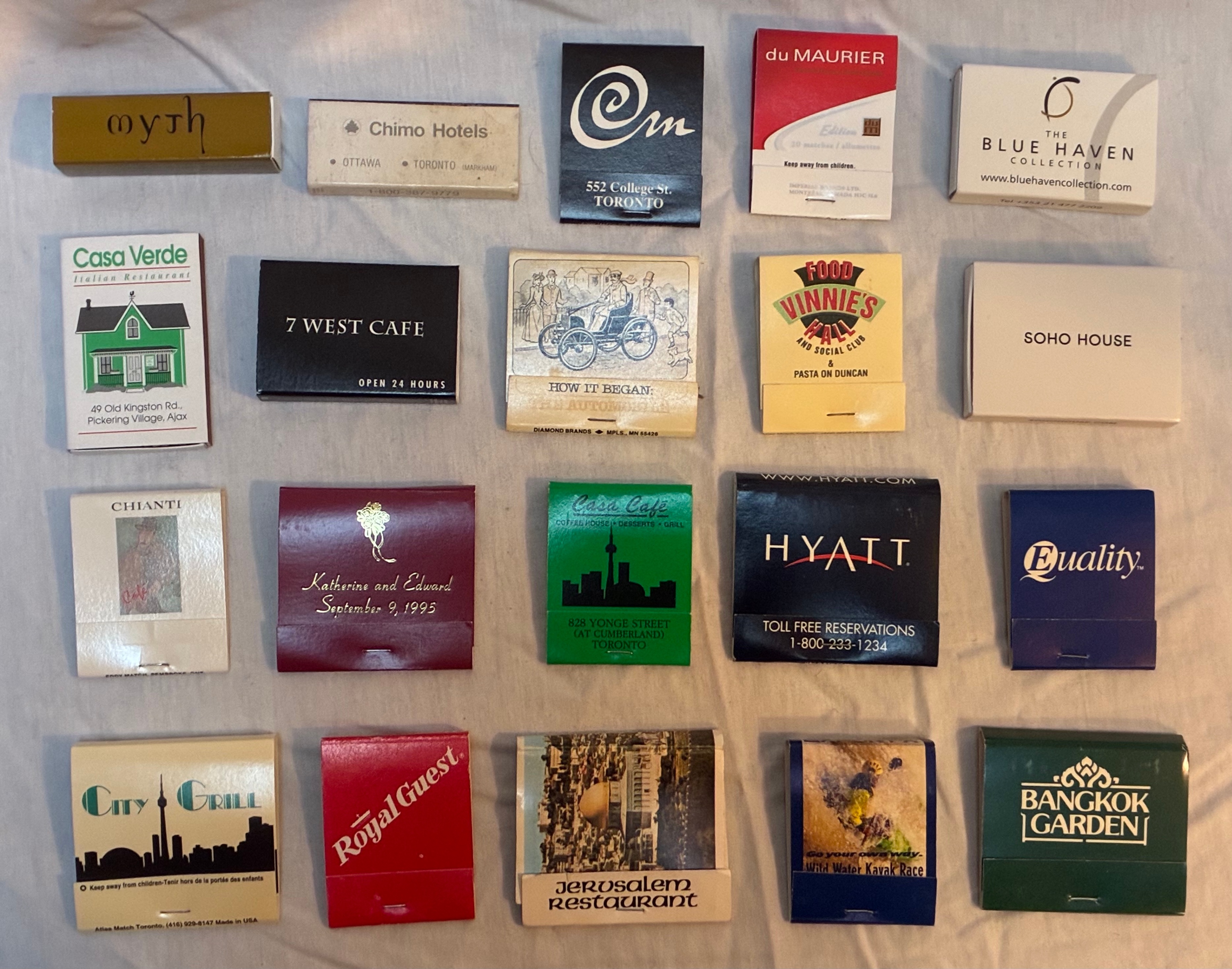 20 Vintage Collectable Matches, Matchbooks