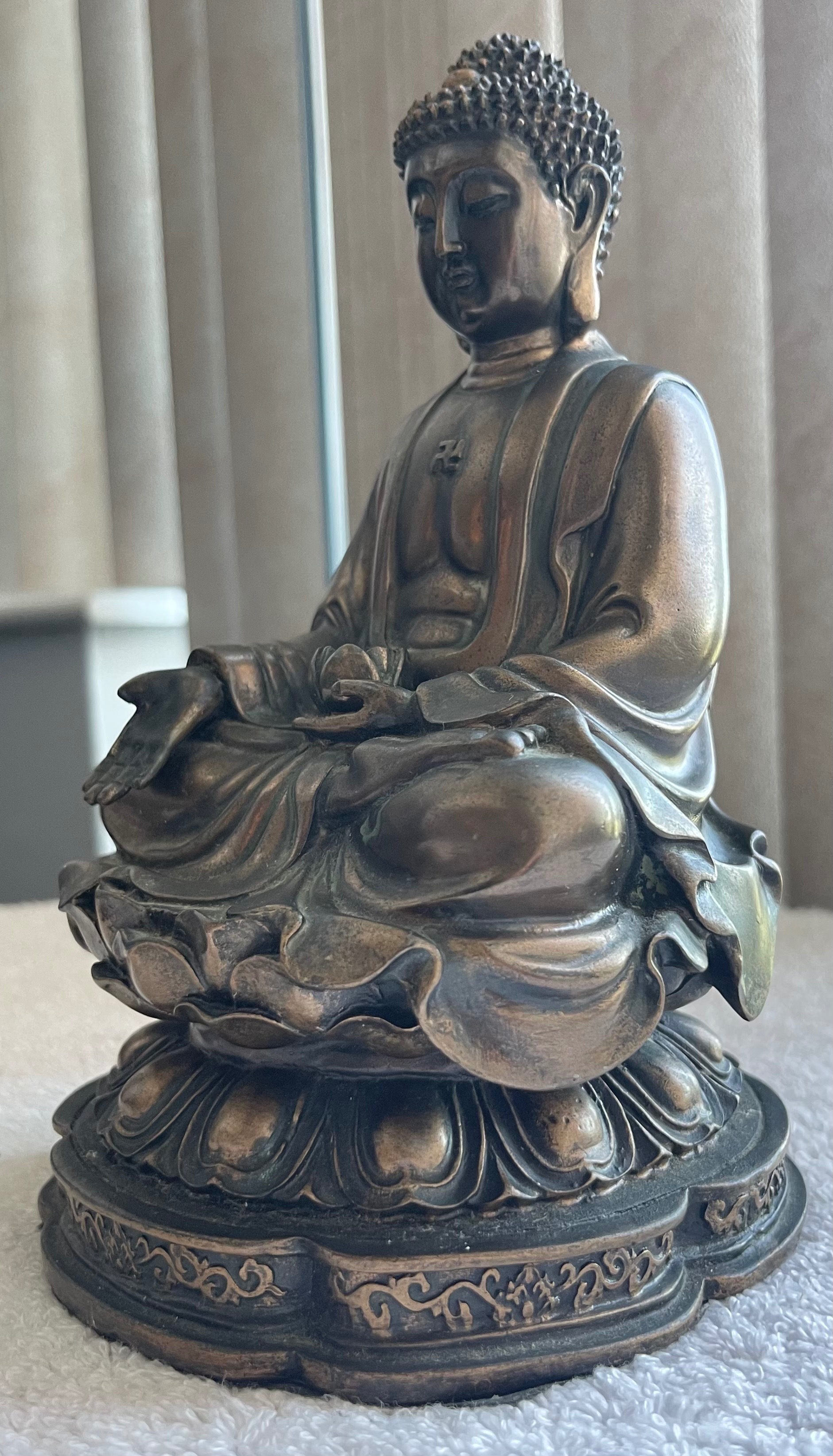 Heavy Vintage Medicine Buddha Statue - 2.8 LBS (7.5") - photo 2