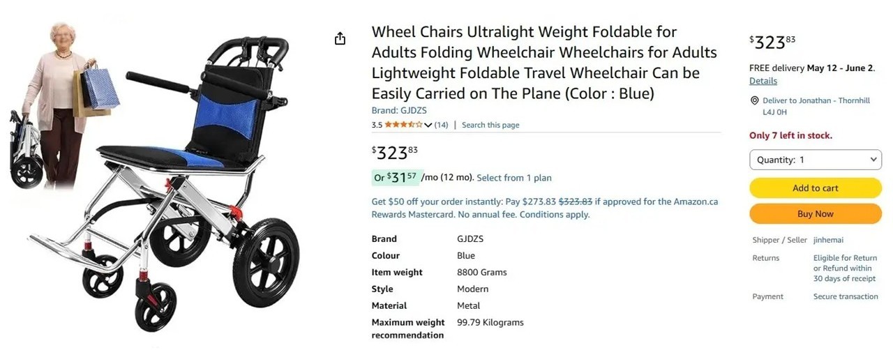 Folding Lightweight Mobility Wheelchair (BRAND NEW) - photo 2