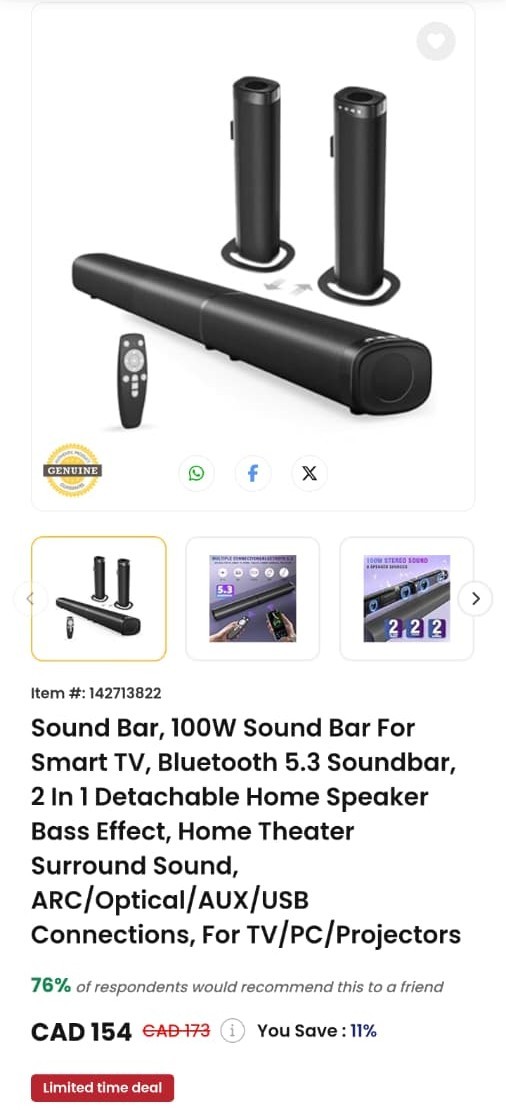 High-Quality Soundbar – Great Sound