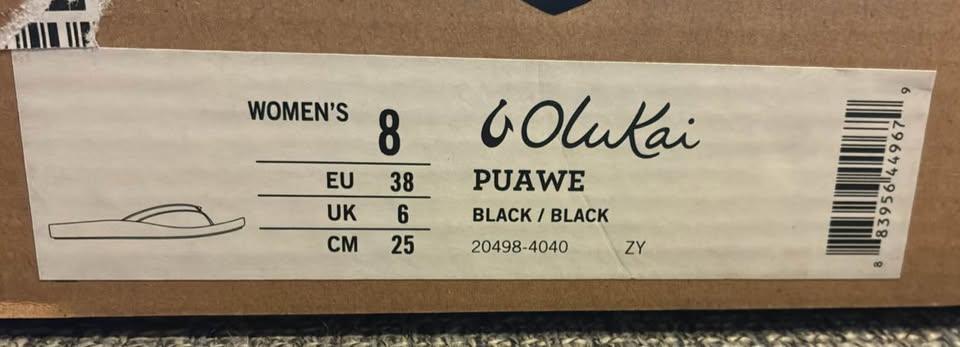 New in box Olukai Puawe black flip-flops women's 8 CA$60 - photo 3