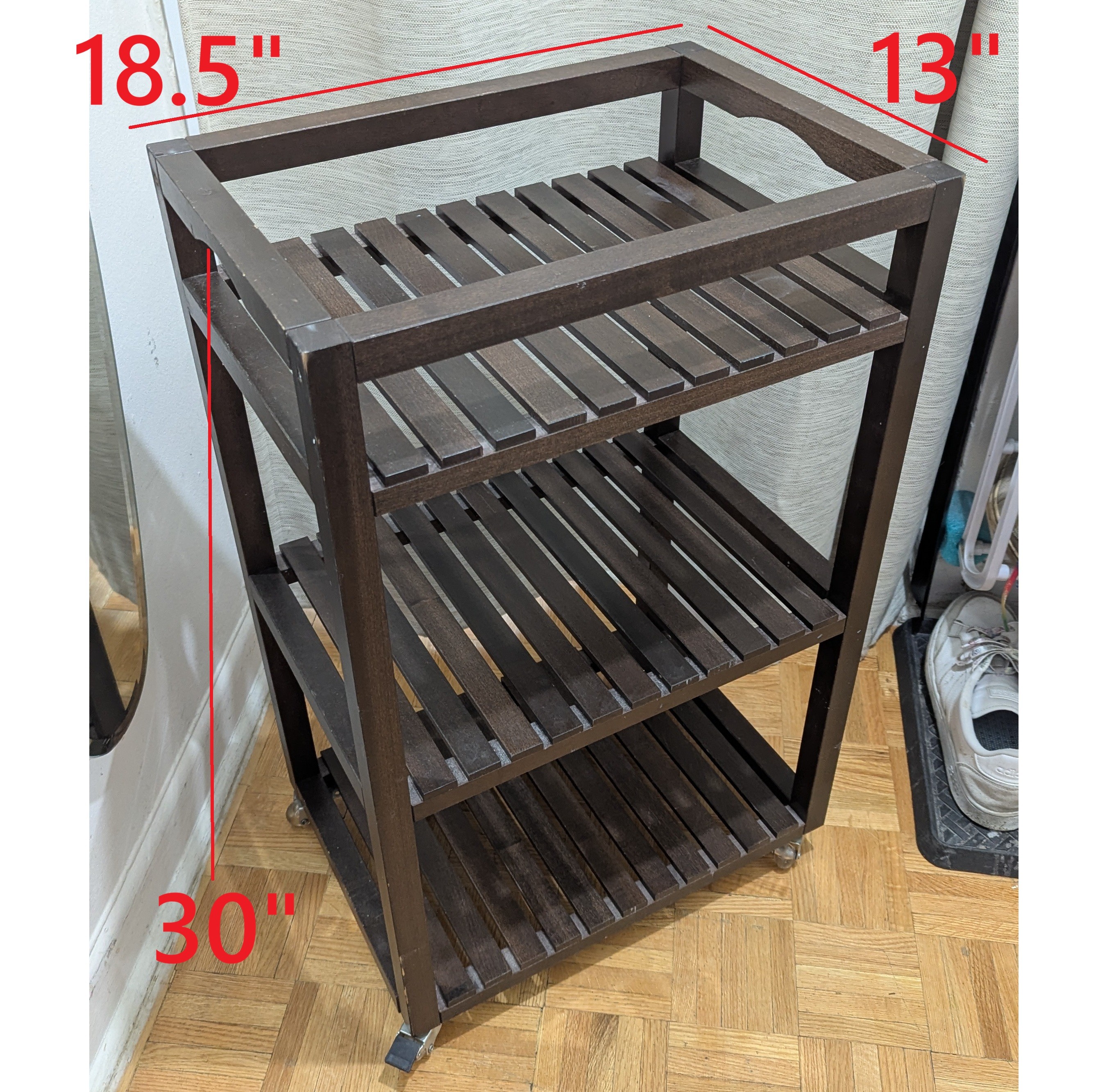 Storage Trolley Shelf 3-Tier Unit Rolling Cart Basket