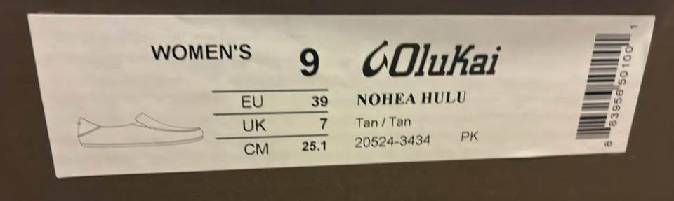 New in box OluKai Nohea Hulu Tan slippers size ladies 9 - photo 4