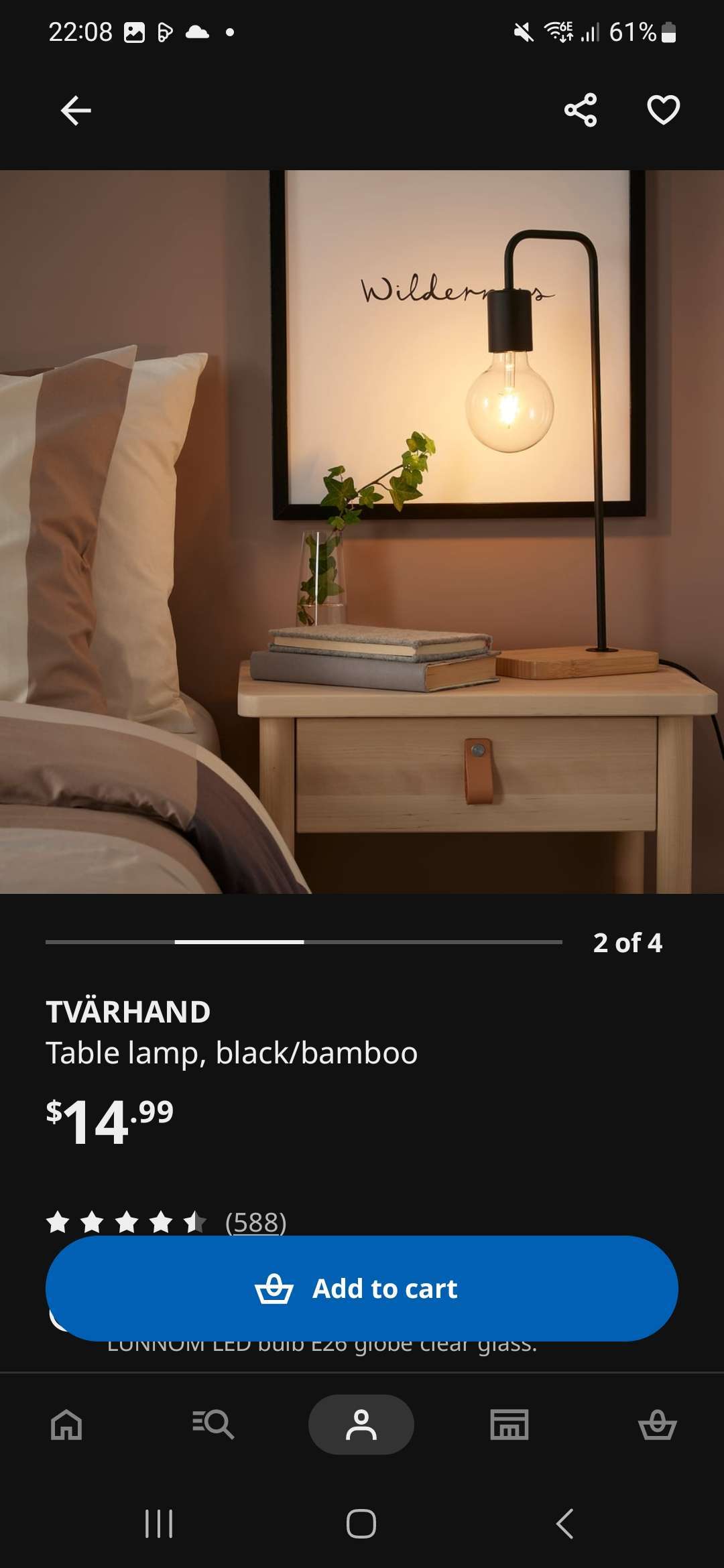 ikea Bamboo Desk + Lamp - photo 5