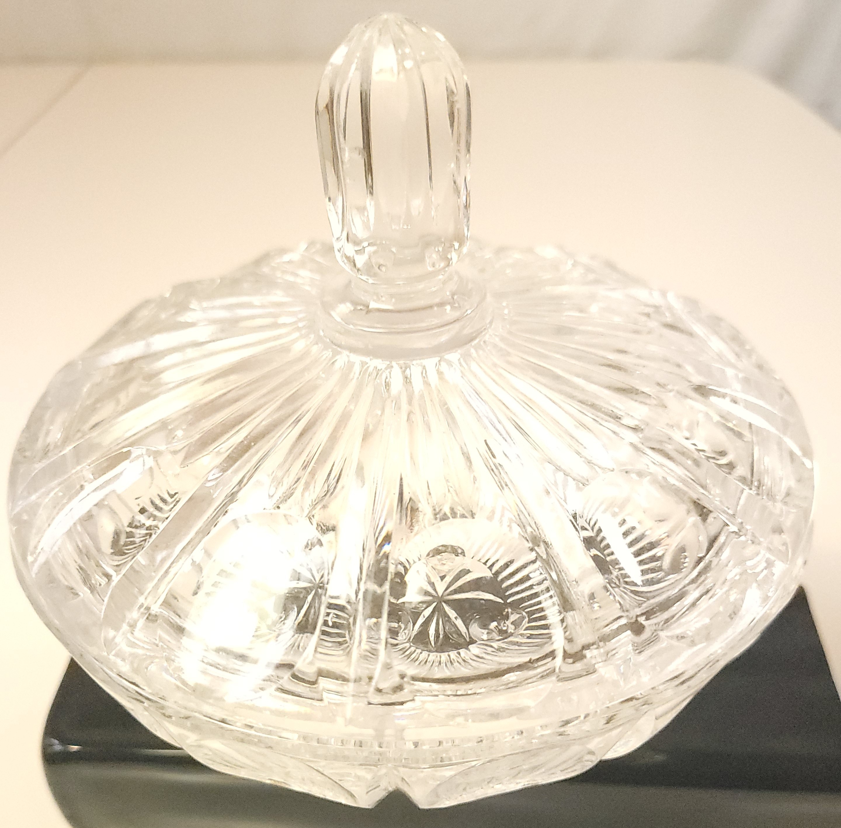 1960s Anchor Hocking EAPC Star and Fan Crystal Candy Dish - photo 4