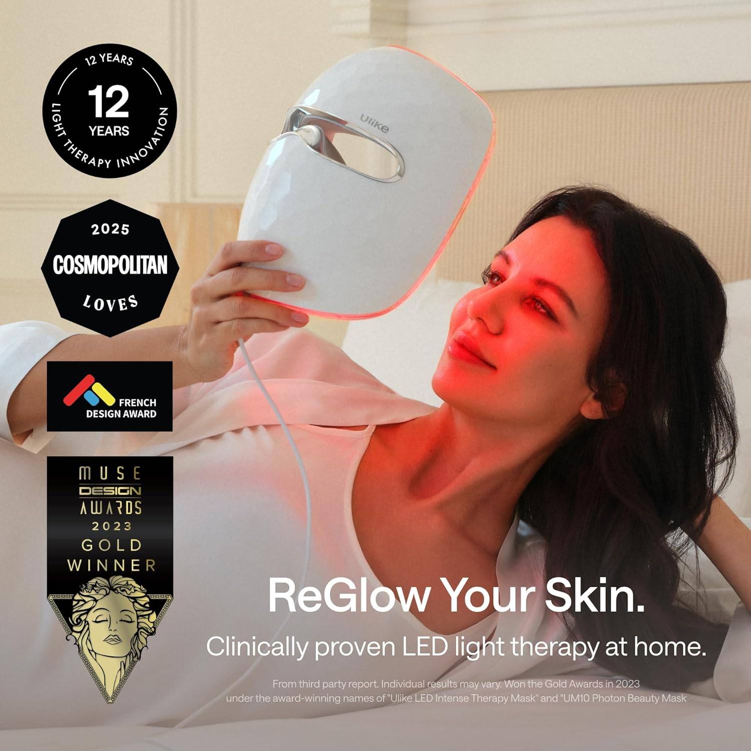 Ulike ReGlow LED Light Therapy Mask, Red Light Therapy - photo 5