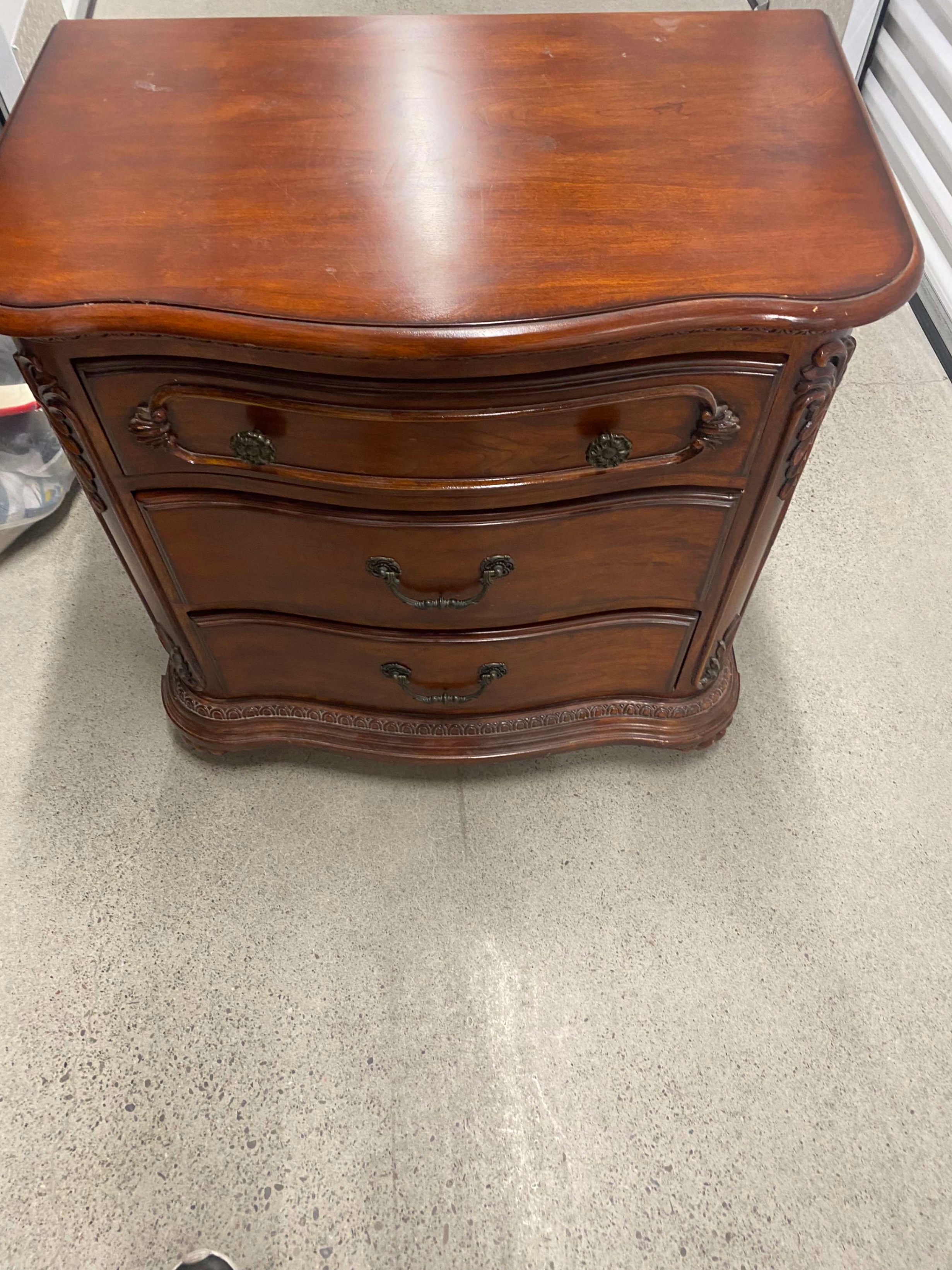 Wooden Nightstand with 3 Drawers - photo 3