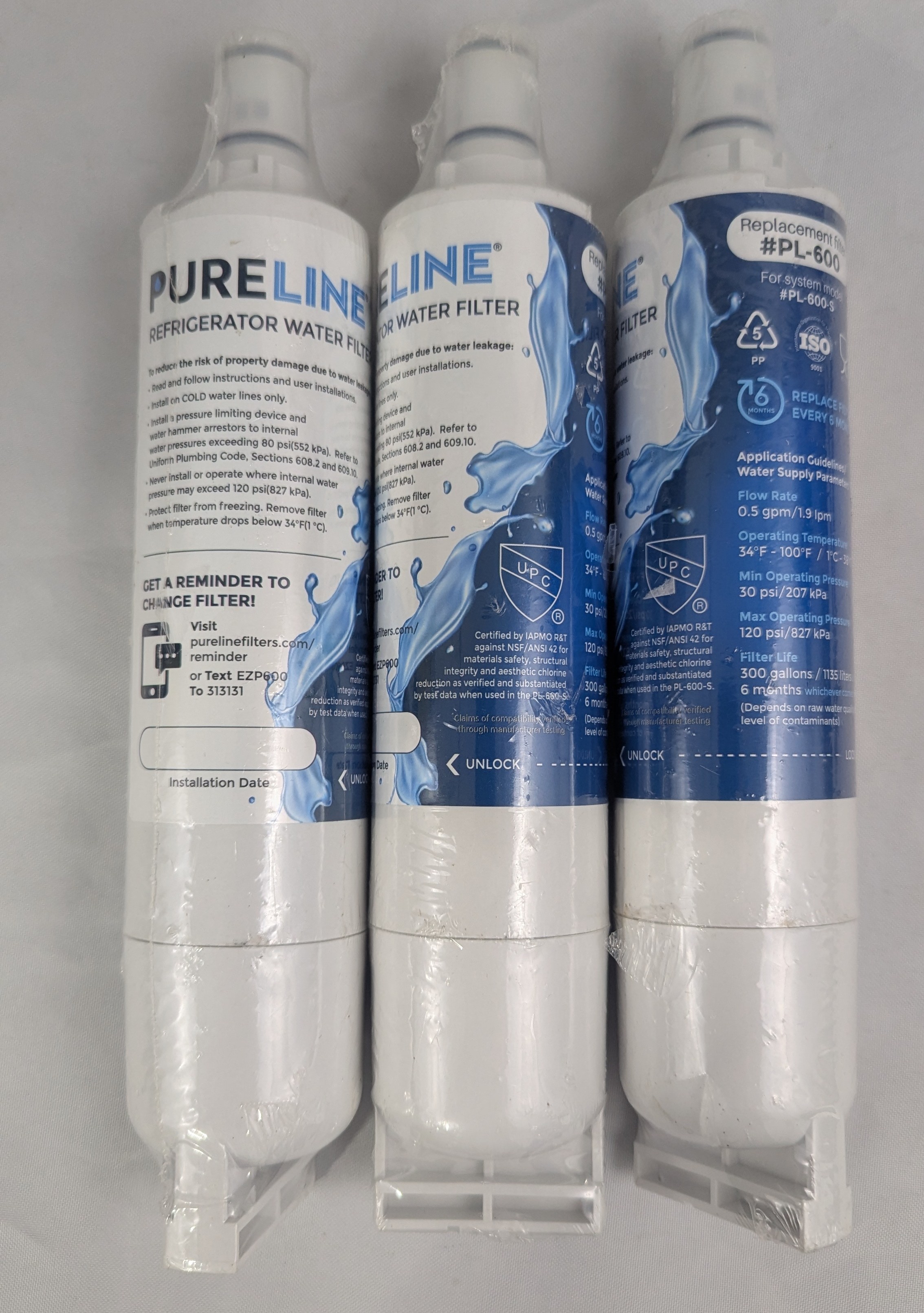 Pureline Refrigerator Water Filter PL-600 4396508 469010 x 3