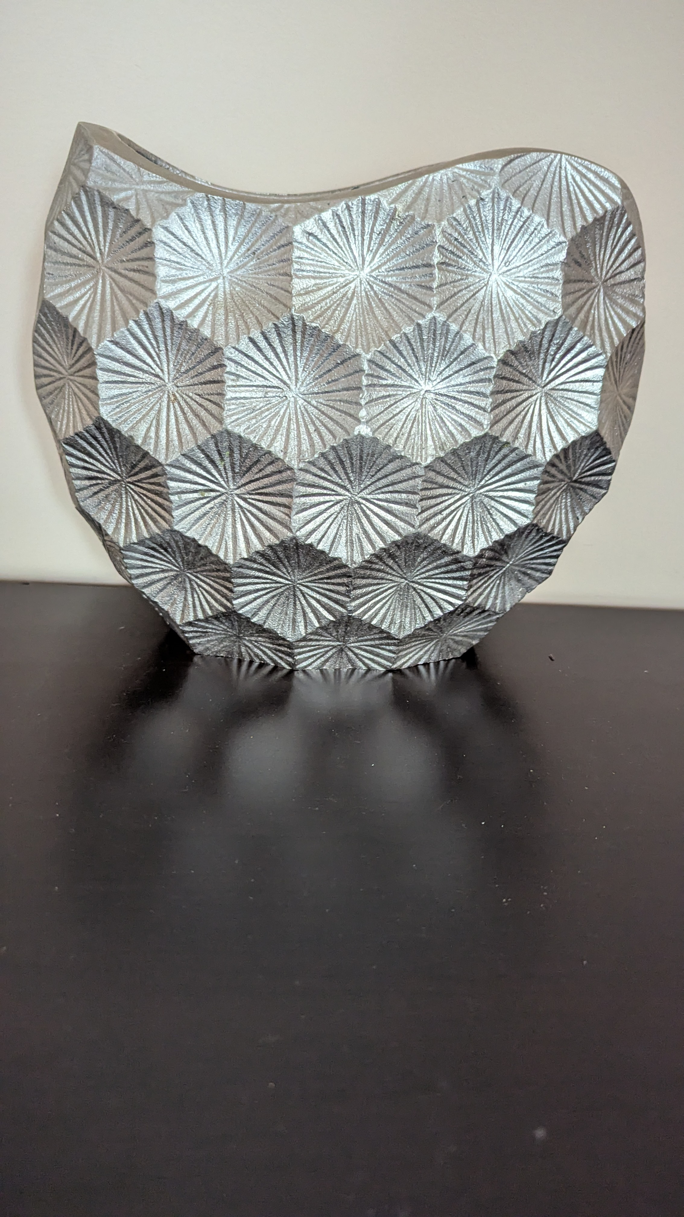 Textured Silver Geometric Vase - photo 2