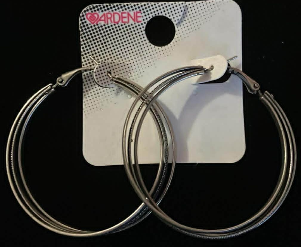 Earrings Silver Hoop (Costume) - New
