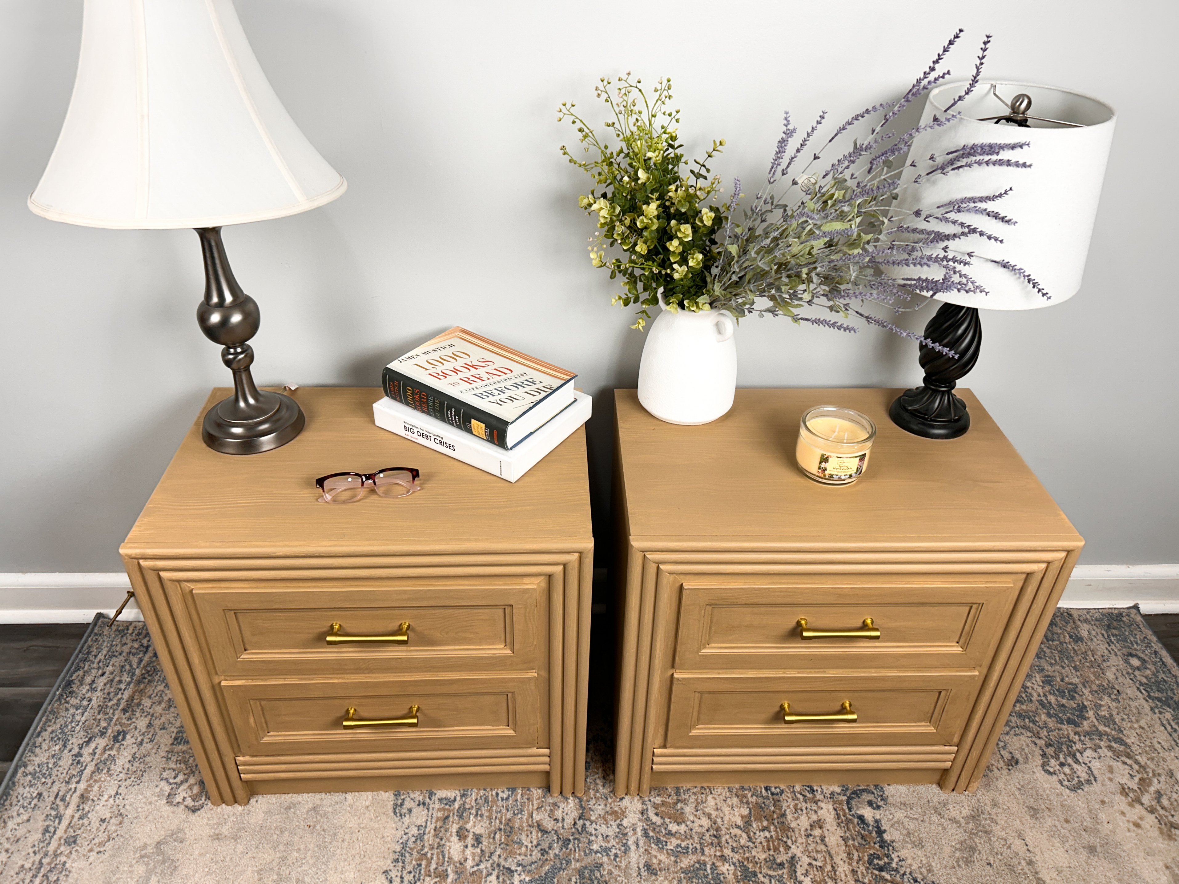 Delivery Available  Custom Faux  Nightstands Pickled Oak Finish