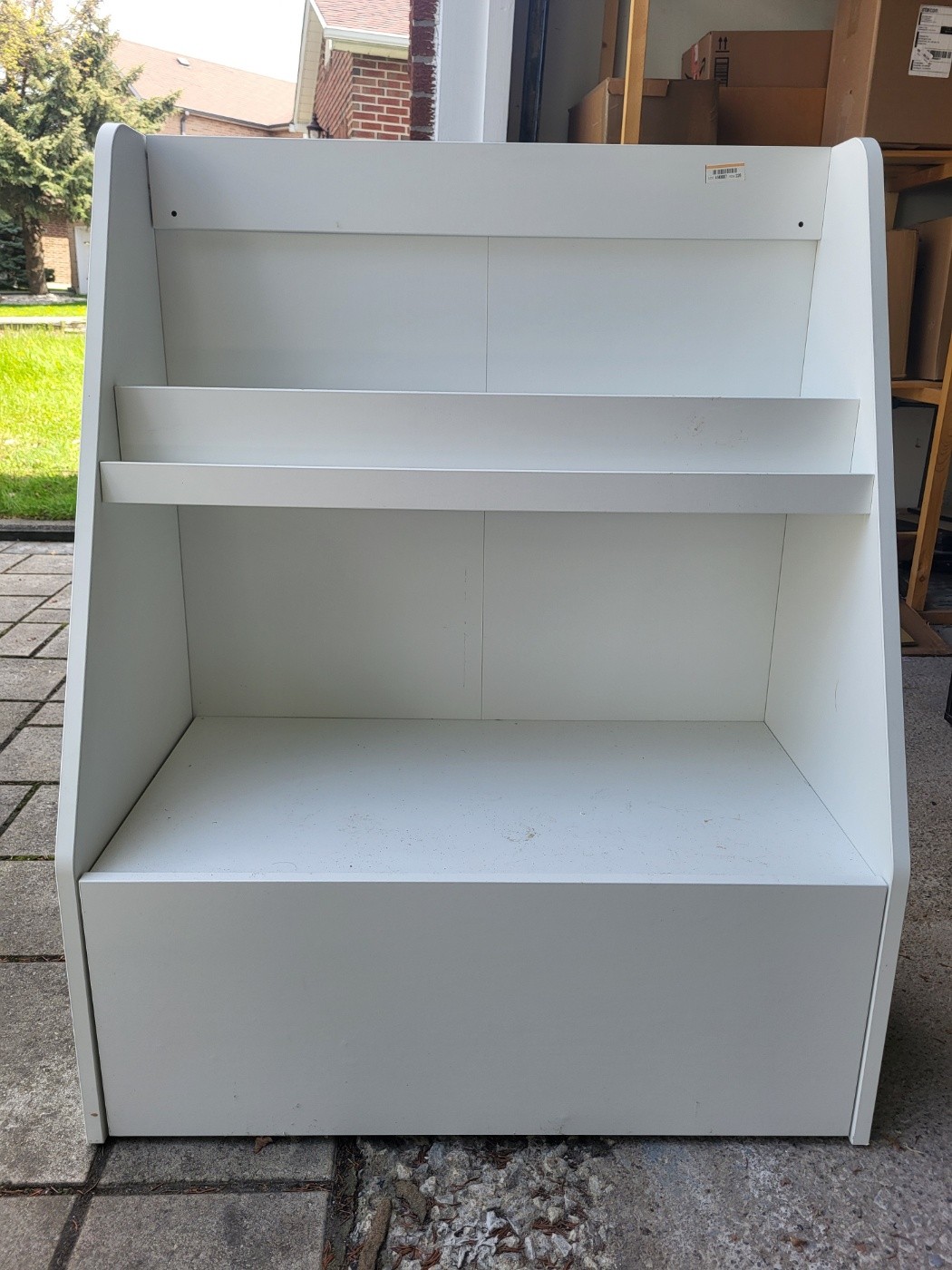 IKEA White Wooden Kids Bookshelf / Toy Storage Bench