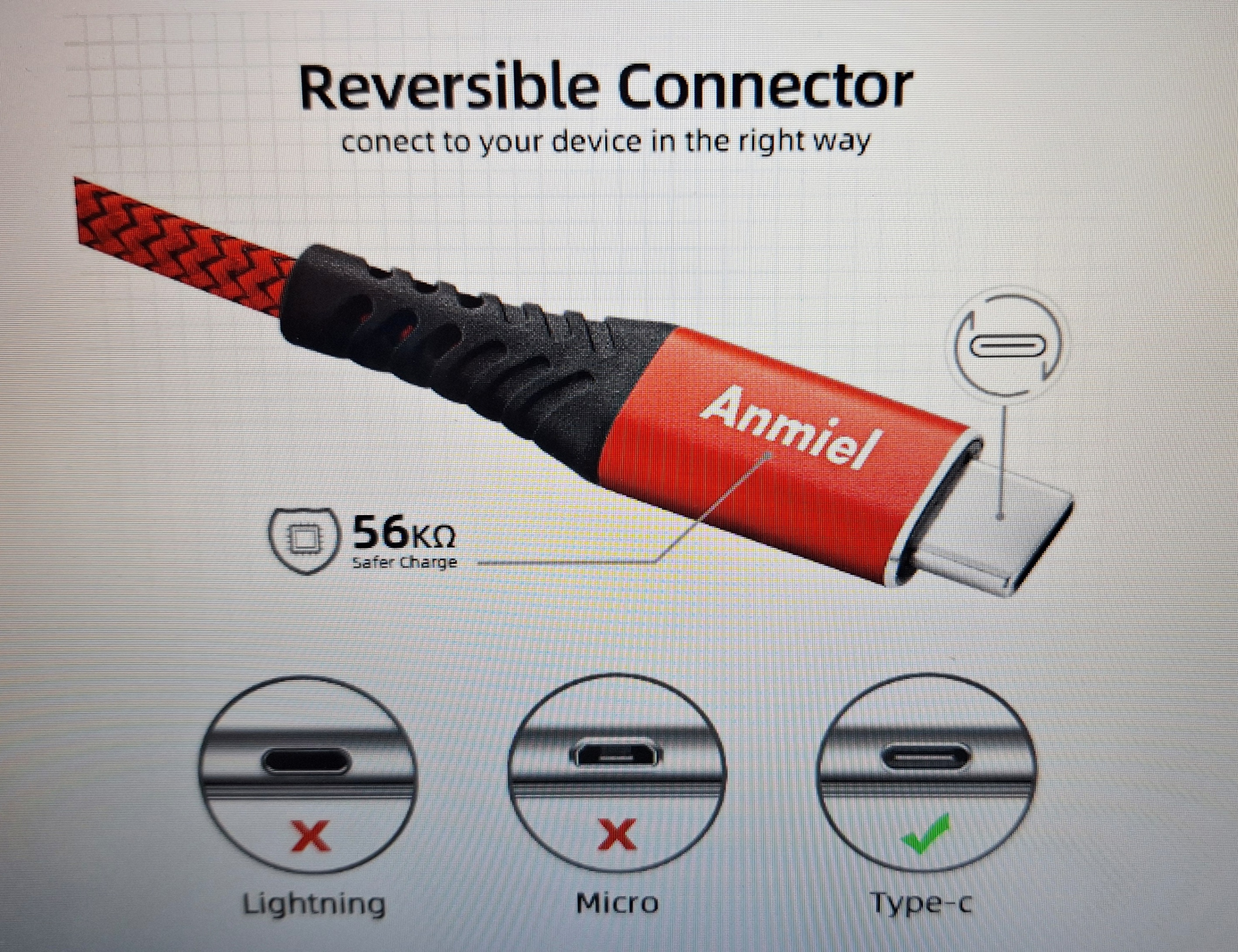Two Brand New USB‐C Fast Charging Cables, Nylon Braided - photo 5