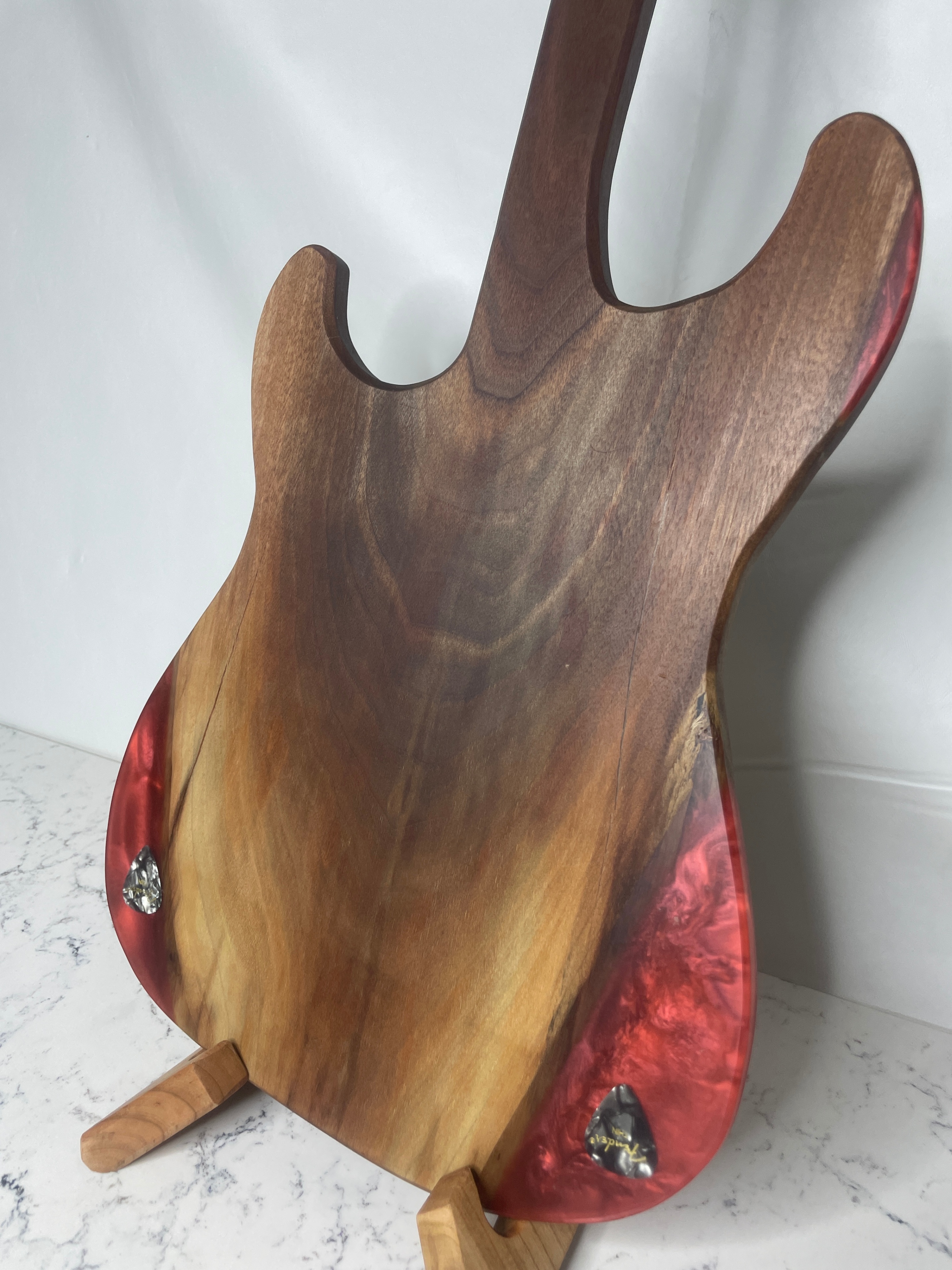 "Guitar"-Erie Board (Fender Charcuterie Board w/ Red Epoxy) - photo 2