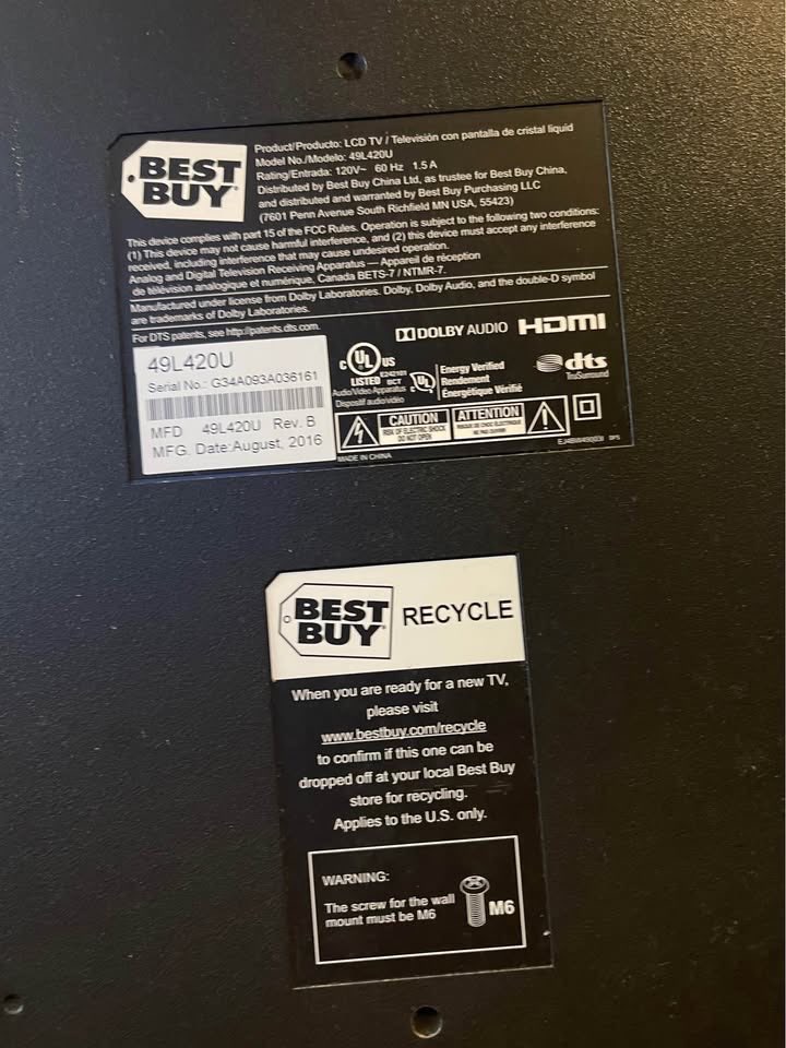49-inch Toshiba LED TV (1080p) - No Screen Cracks - photo 3