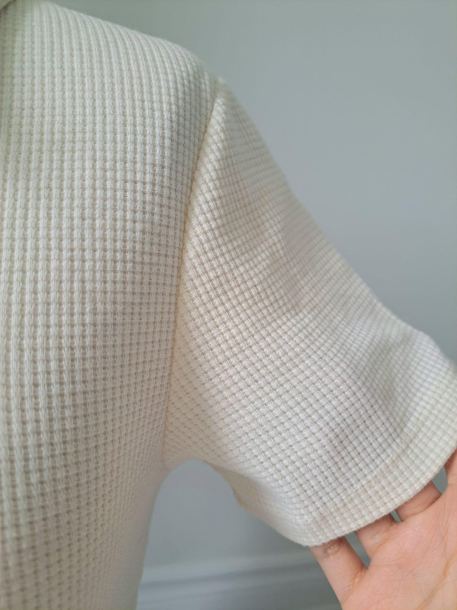 🍦Cream Collared Button up Cropped Top - photo 5