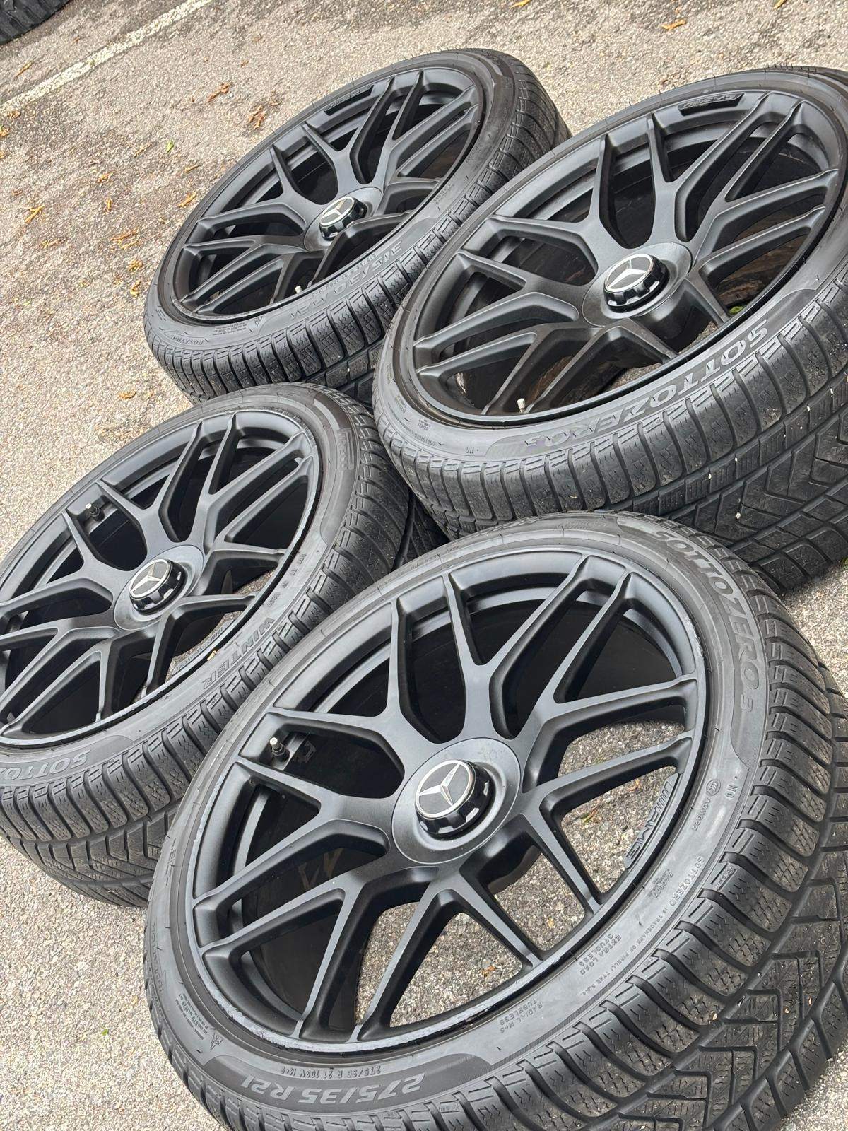 OEM 21"Mercedes AMG GT forged rims (5x112)+Pirelli Snows+TPMS - photo 4