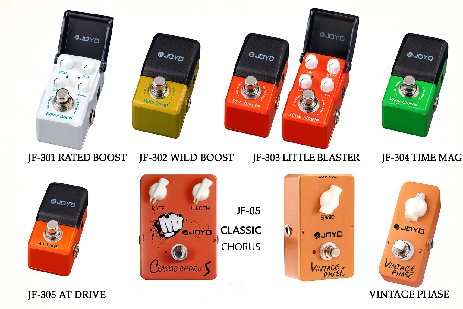JOYO Guitar Pedal Bundle – Chorus, Phaser, Delay, Boosts & Over