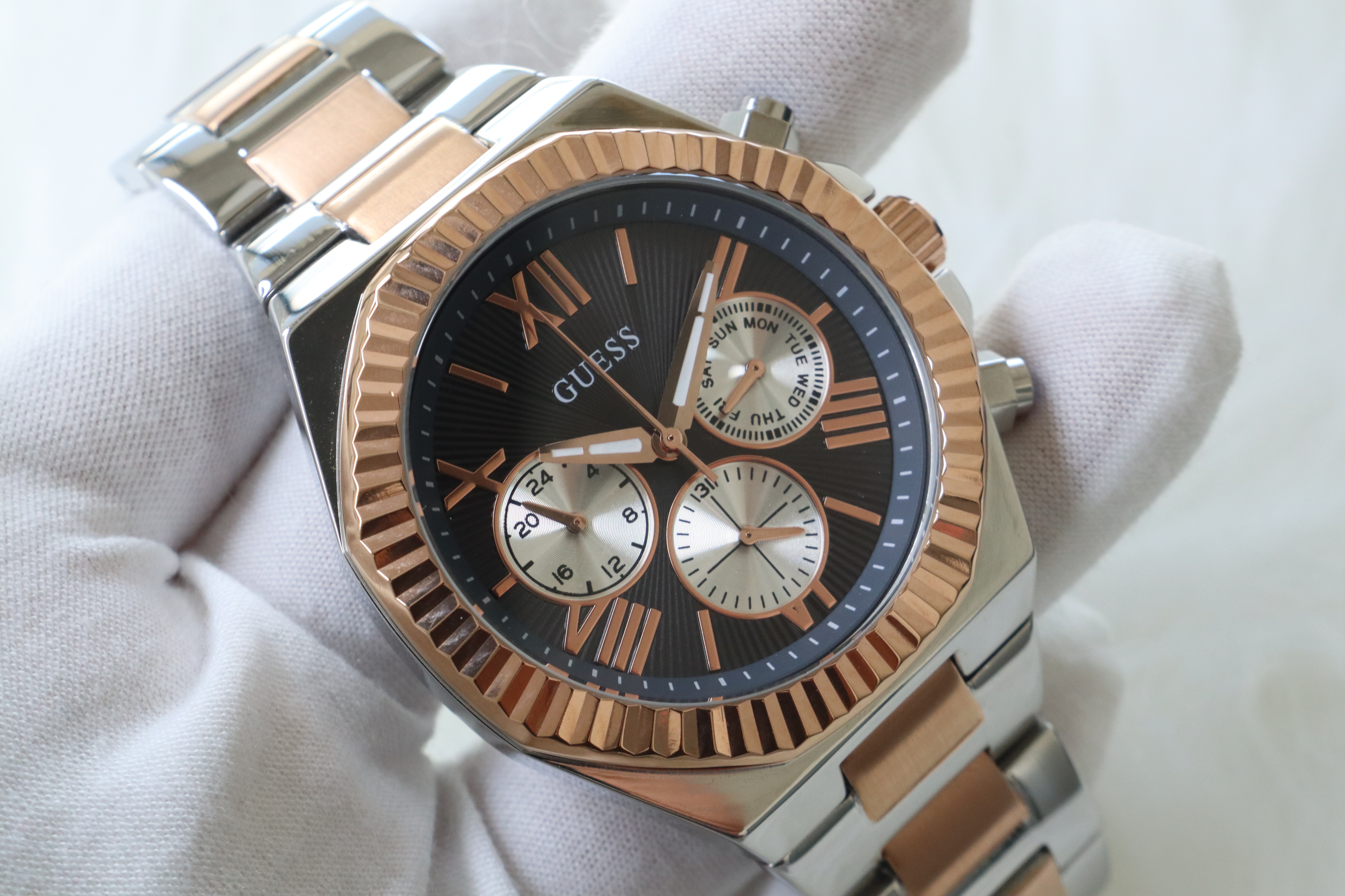 GUESS Equity Mens 2-Tone Multi-function Watch