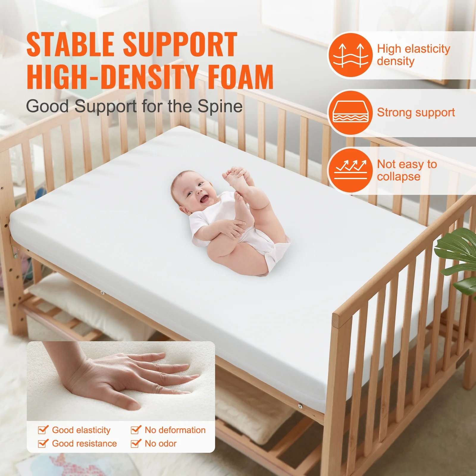 Crib Mattress, Two-sided Breathable Memory Foam, Baby Mattress